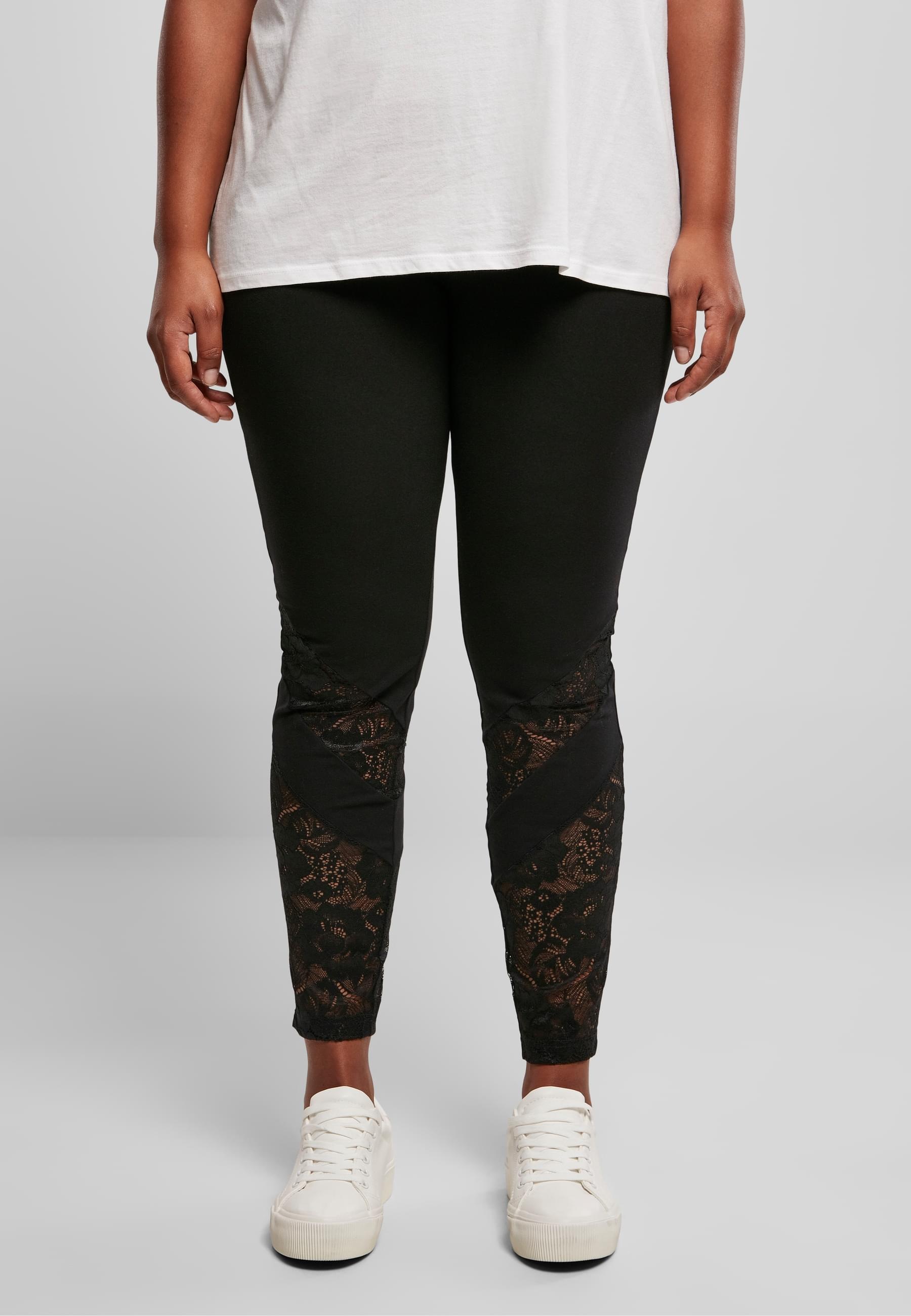 URBAN CLASSICS Leggings »Urban Classics Damen Ladies Highwaist Lace Inset Leggings«, (1 tlg.)