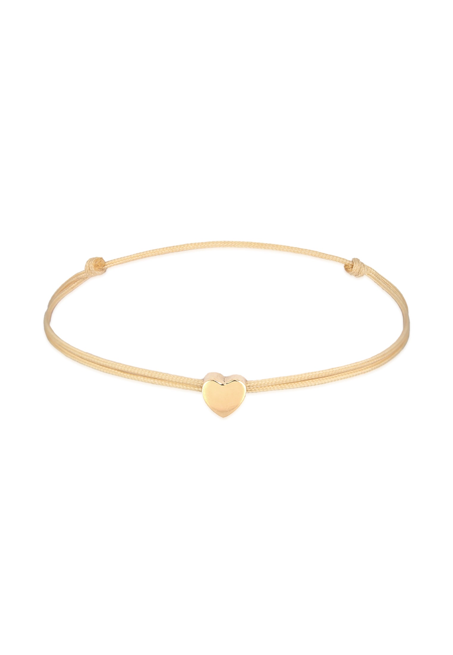ELLI Damen Armkette "Armband Herz Liebe Textil Romantik 925 Silber", Silber 925 (Sterlingsilber), gelb, Silber 925 (Sterlingsilber), Armbänder