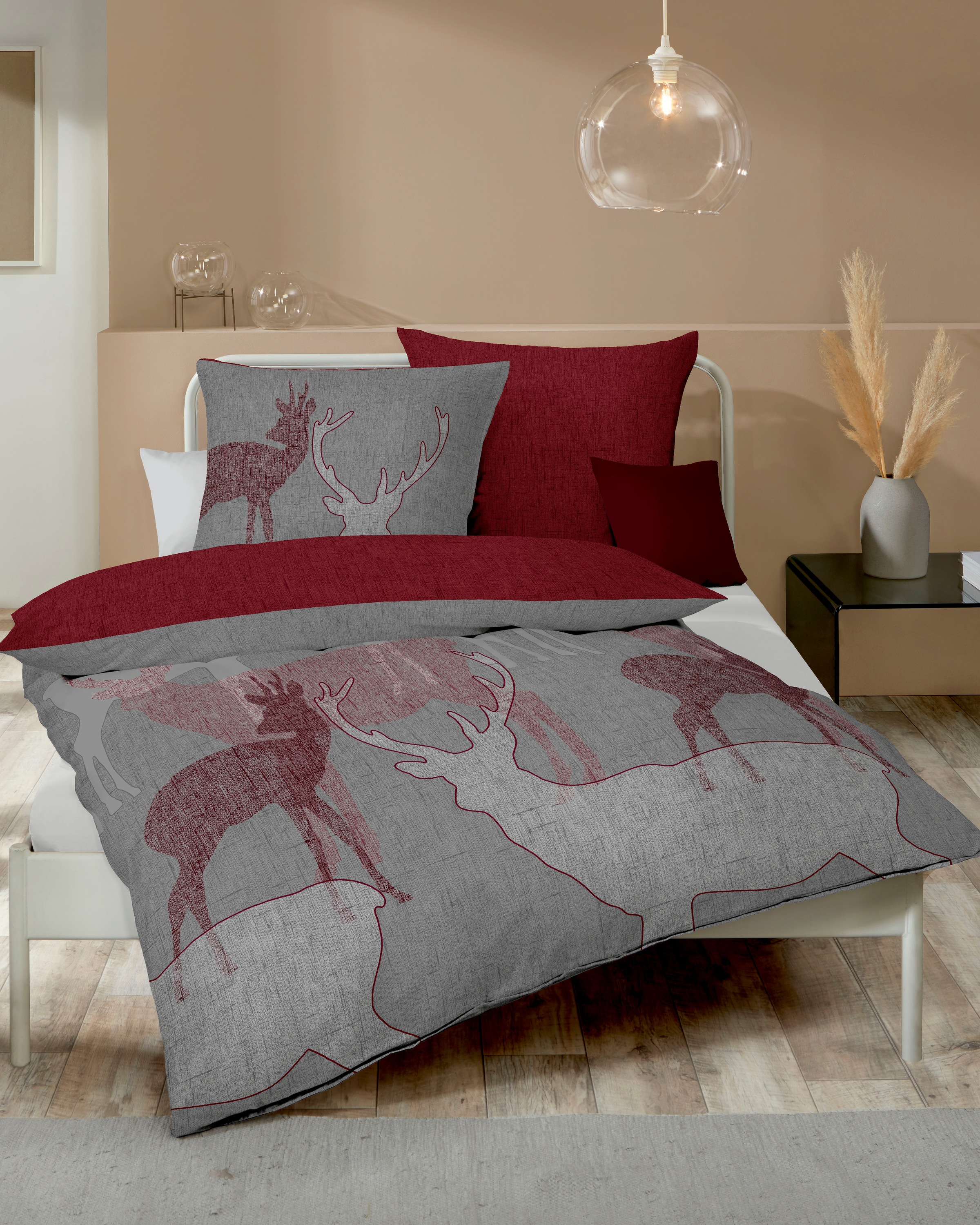 Kaeppel Bettwäsche "Hirsche mit Wende" 2 Stk. tlg. Mit Hirsche günstig online kaufen