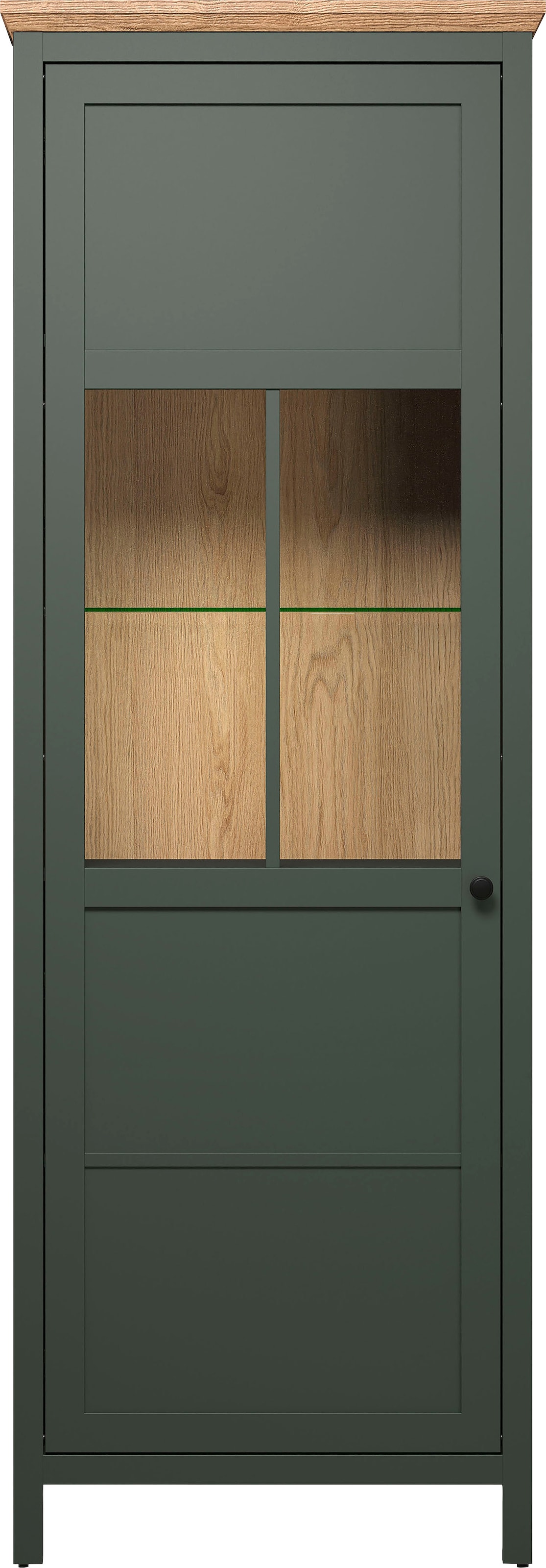 Home affaire Vitrine "Vienna" 1 Stk. tlg. Standvitrine mit Beleuchtung und 5 Fächern im Landhausstil