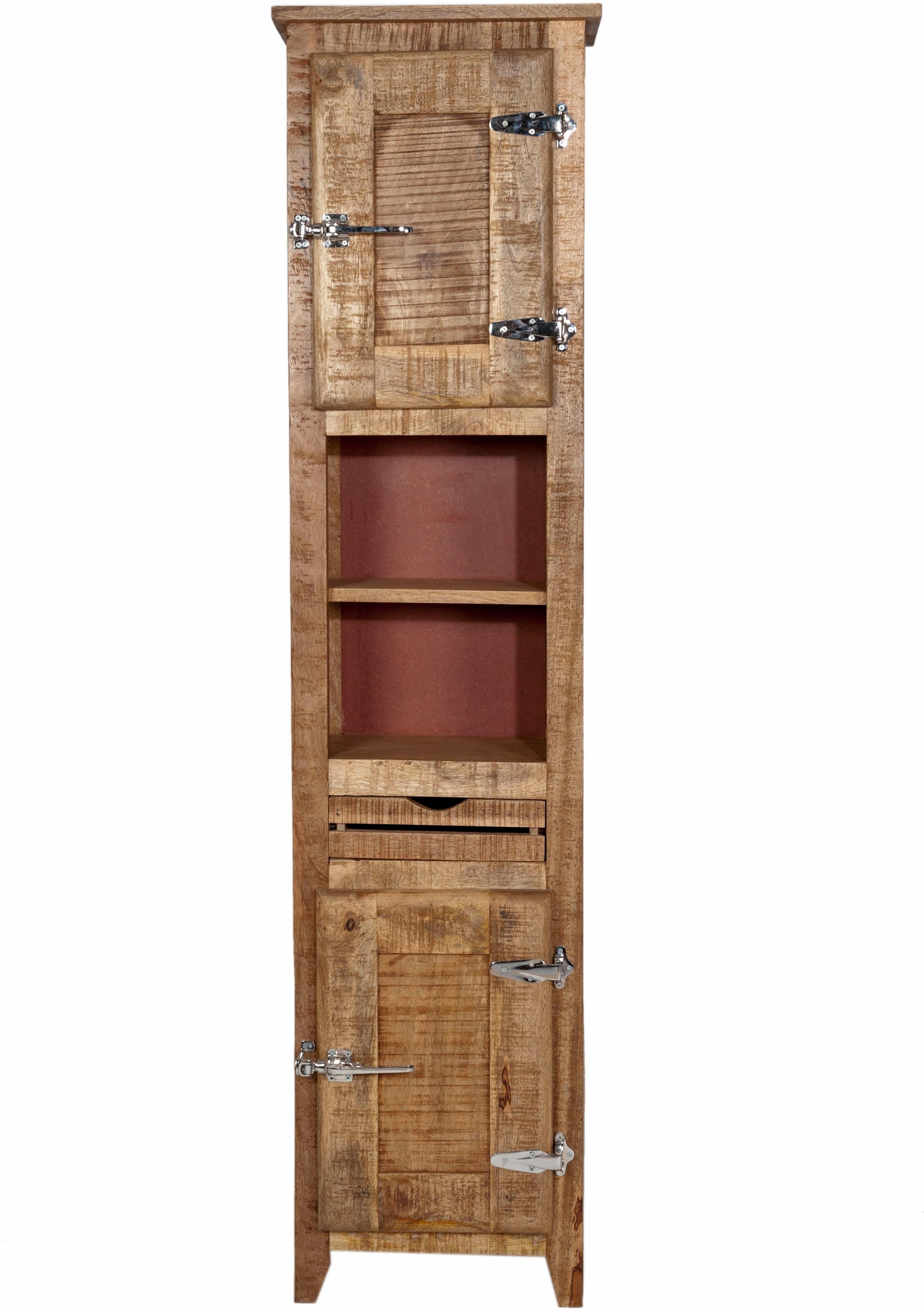 SIT Hochschrank kaufen Mangoholz 187 Höhe mit | Antik-Look Kühlschrankgriffen, »Frigo«, im cm BAUR