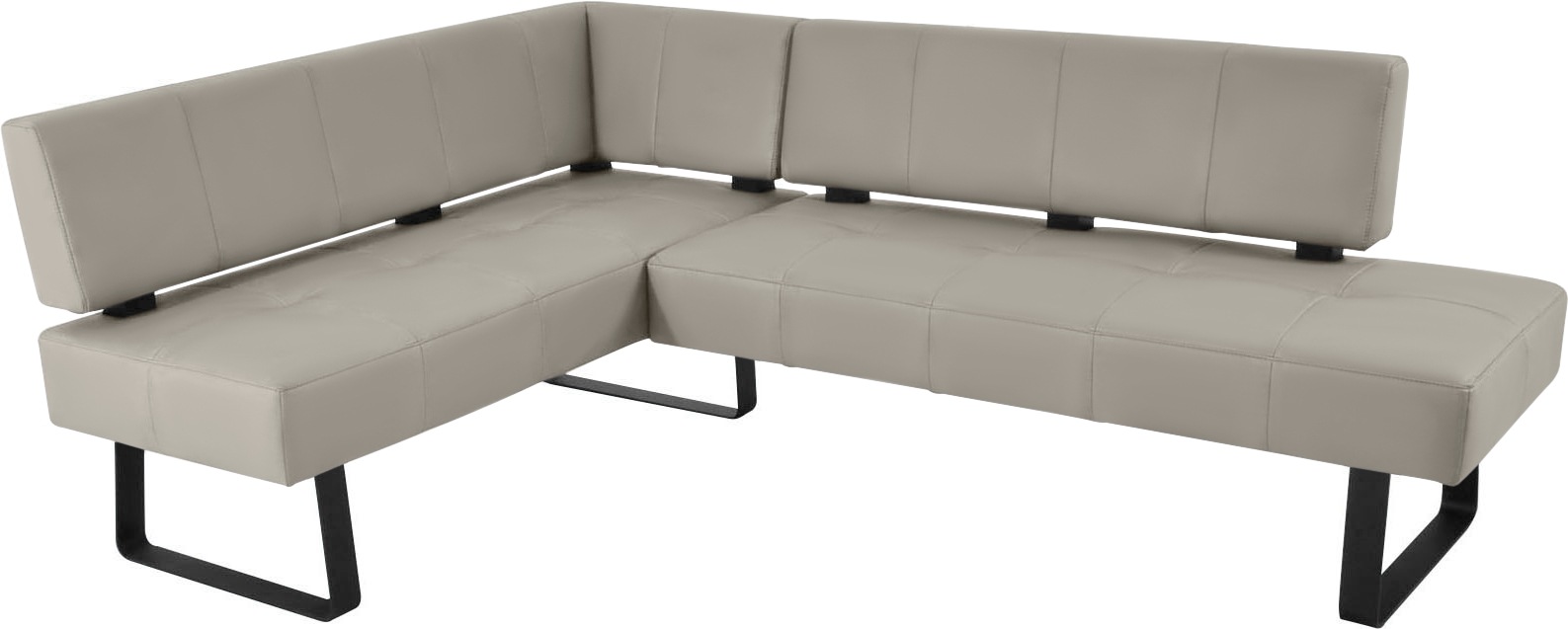Eckbank K+W KOMFORT & WOHNEN "Spider II", grau (delfin 85, schwarz), B:165cm H:88cm T:195cm, Sitzbänke, Eckbank, Sitzsteppung, bequem durch Sandwichbauweise, 2 Stellmaße 2