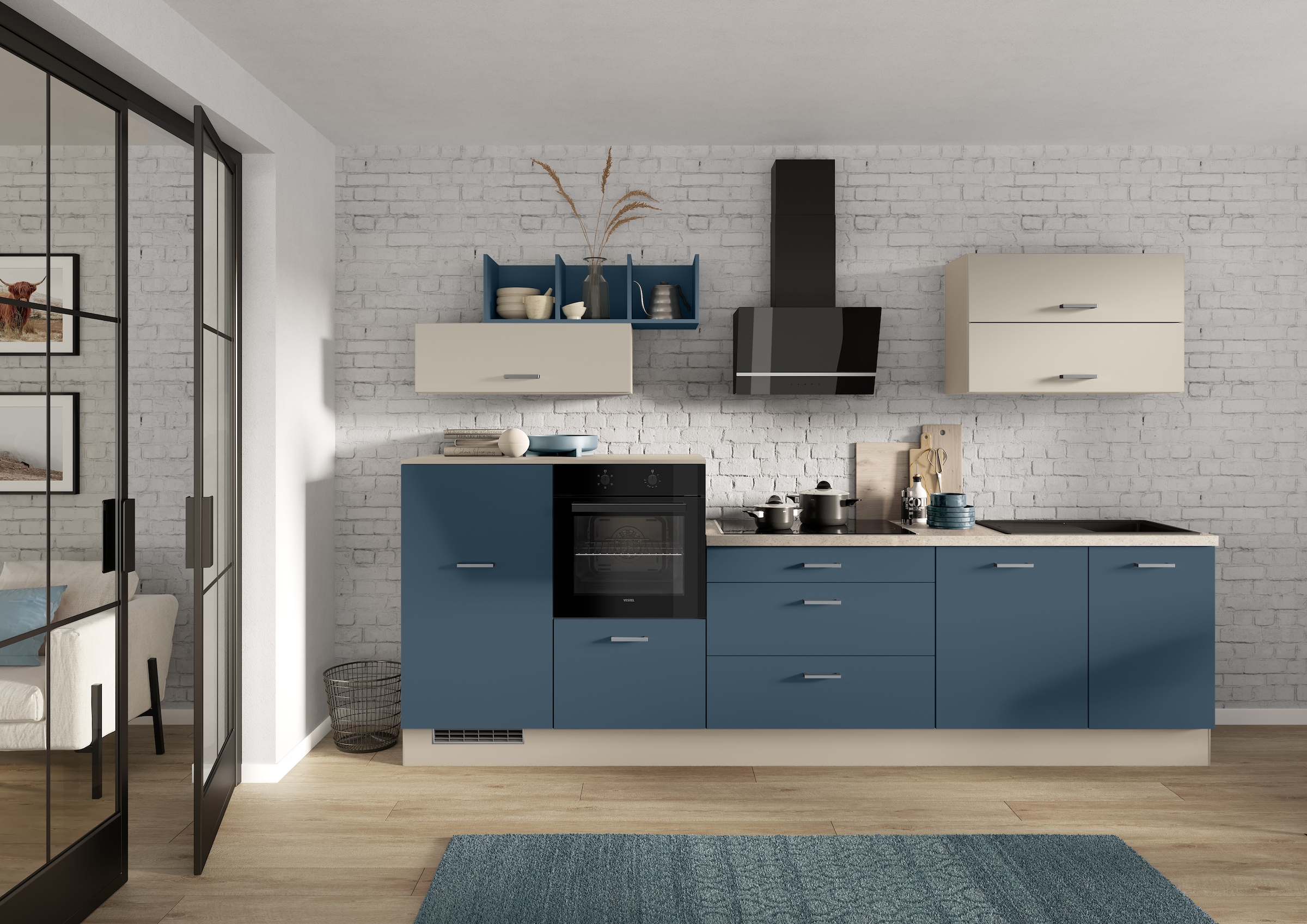IMPULS KÜCHEN Küchenzeile »"New York", Schubkästen mit Soft-Close,«, (Set), wählbare Ausrichtung, Soft-Close-Schubkästen, Breite 320 cm