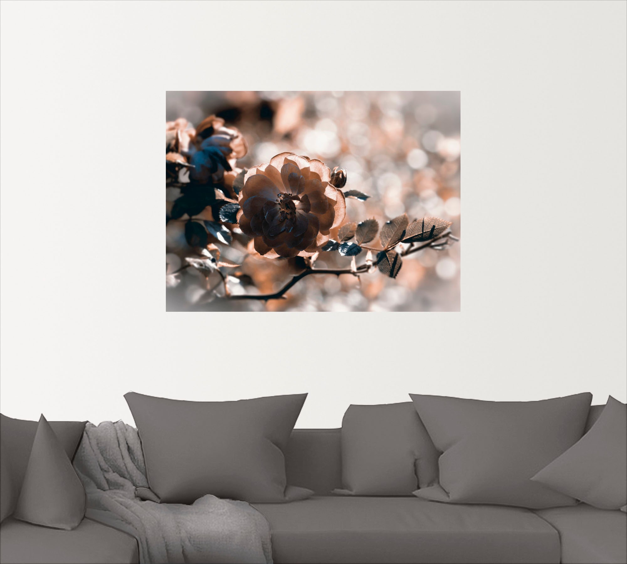 Artland Wandbild "Rose", Blumen, (1 St.), als Leinwandbild, Wandaufkleber i günstig online kaufen