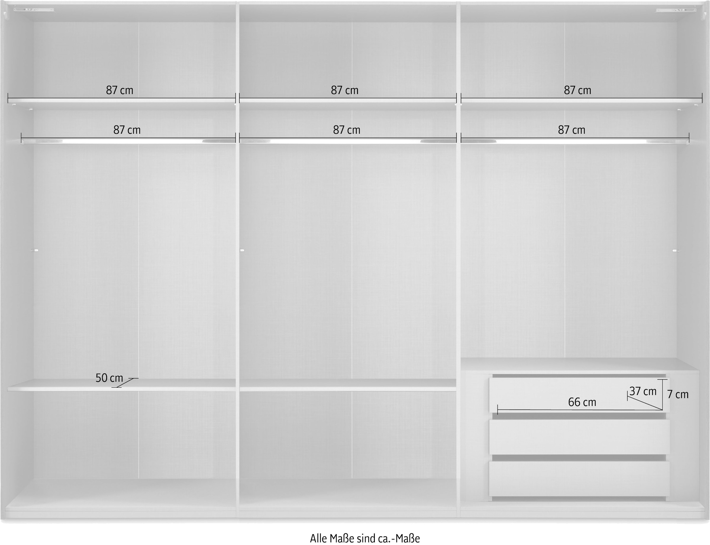 Wimex Schwebetürenschrank »Ernie Kleiderschrank mit Spiegel, Made in Germany TOPSELLER«, (Wähle aus verschiedenen Größen deinen perfekten Stauraum!), Schlafzimmerschrank weiß 270cm Breit Preisknaller Premium