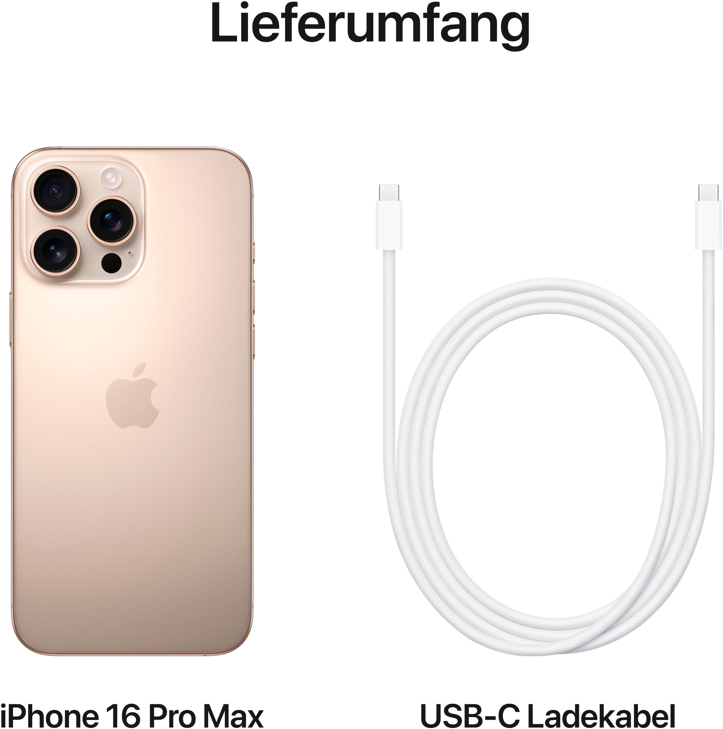 Apple Smartphone »iPhone 16 Pro Max«, Titan Wüstensand, 256 GB Speicherplatz