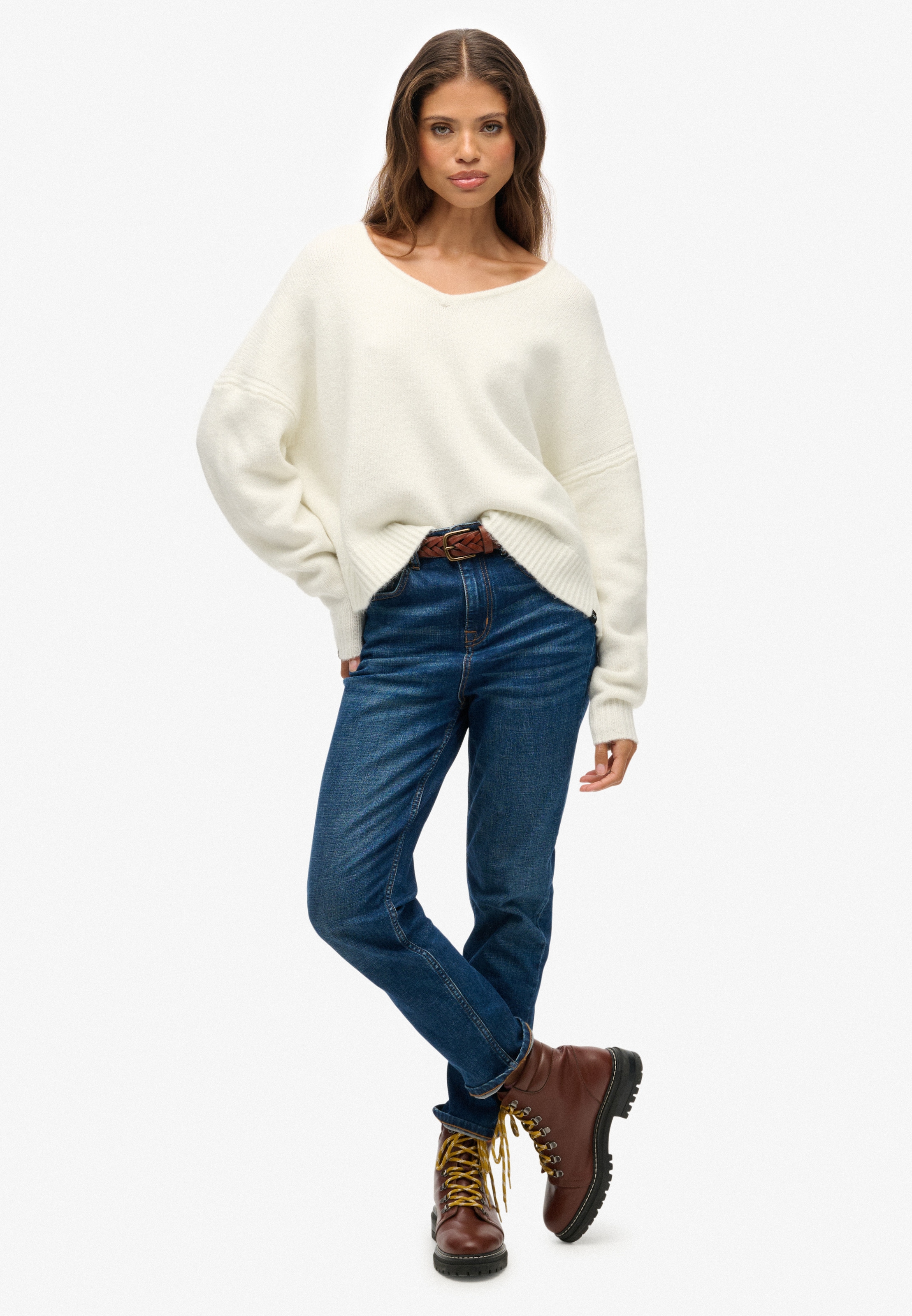 Superdry Strickpullover »BRUSHED OS V NECK JUMPER«