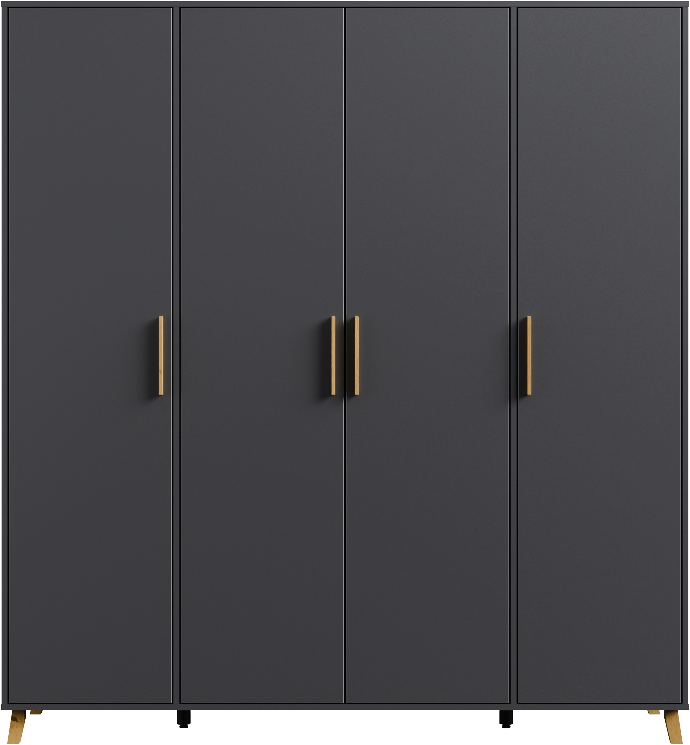 rauch Drehtürenschrank »Kleiderschrank Schrank Garderobe Wäscheschrank SHINJO«, (in 3 verschiedenen Ausstattungen BASIC/CLASSIC/PREMIUM), Griffe und Füße aus Massivholz, viel Stauraum MADE IN GERMANY