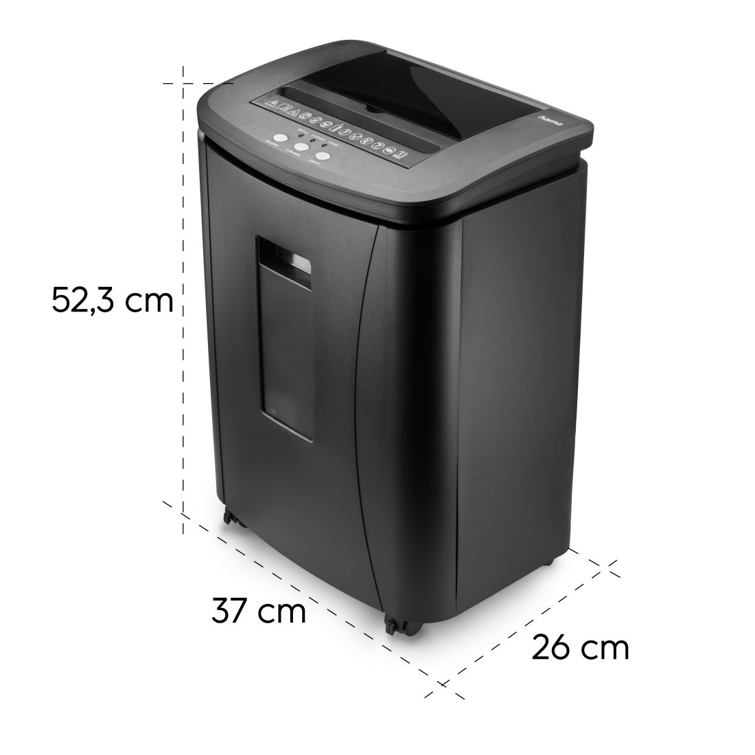 Hama Aktenvernichter »Aktenvernichter Mikroschnitt (Papier + Plastik, Korb, 120 Blatt, P4)«, Mit Papierkorb, 4 x 20 mm Schnitzel, Automatik, Rücklauf