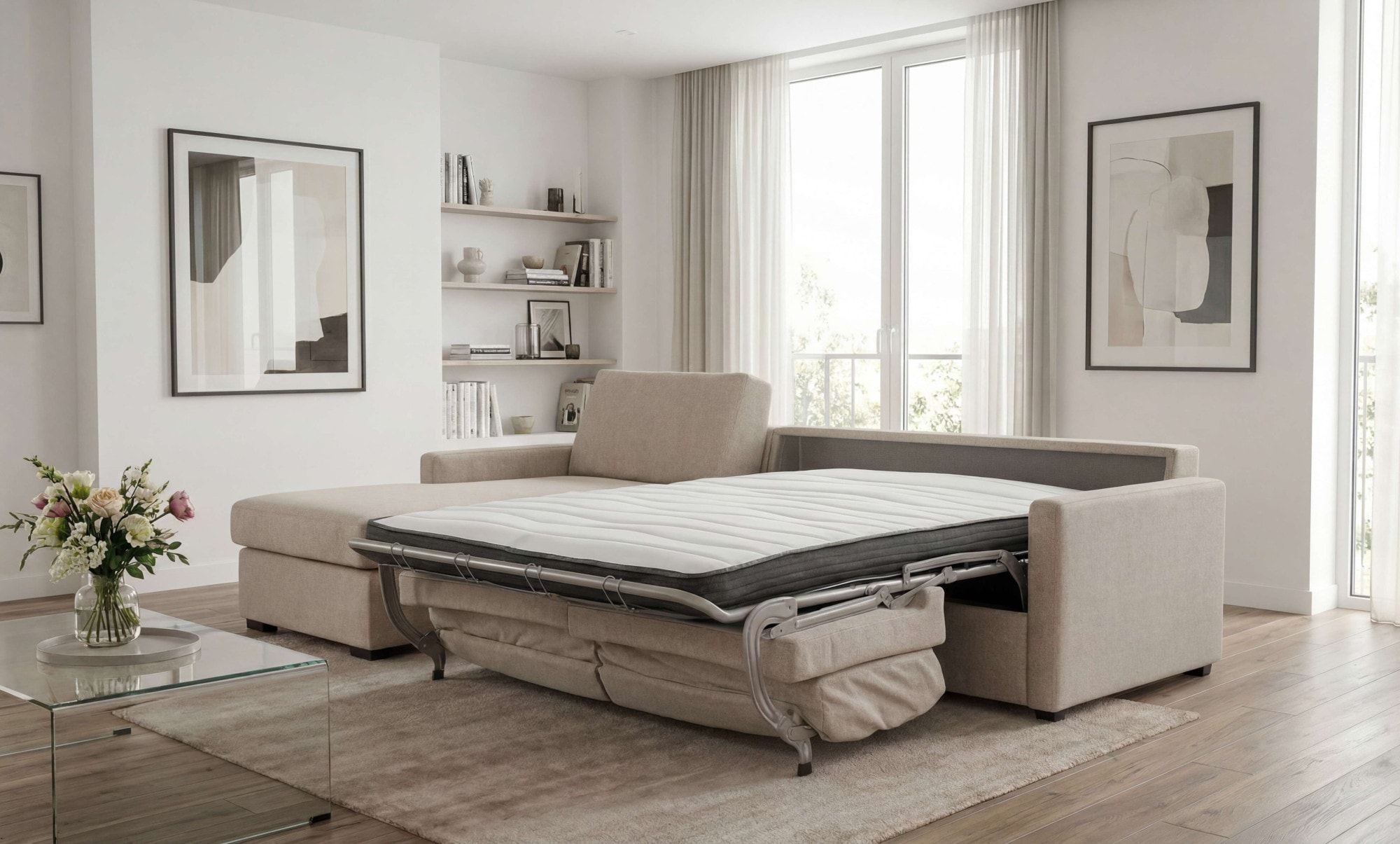 OTTO home Schlafsofa »GOLDPOINT Ecksofa 264 cm, Liegefläche (140/200cm), L-Form« Bettfunktion, Bonell-Federkernmatratze und Dauerschläfer-Funktion