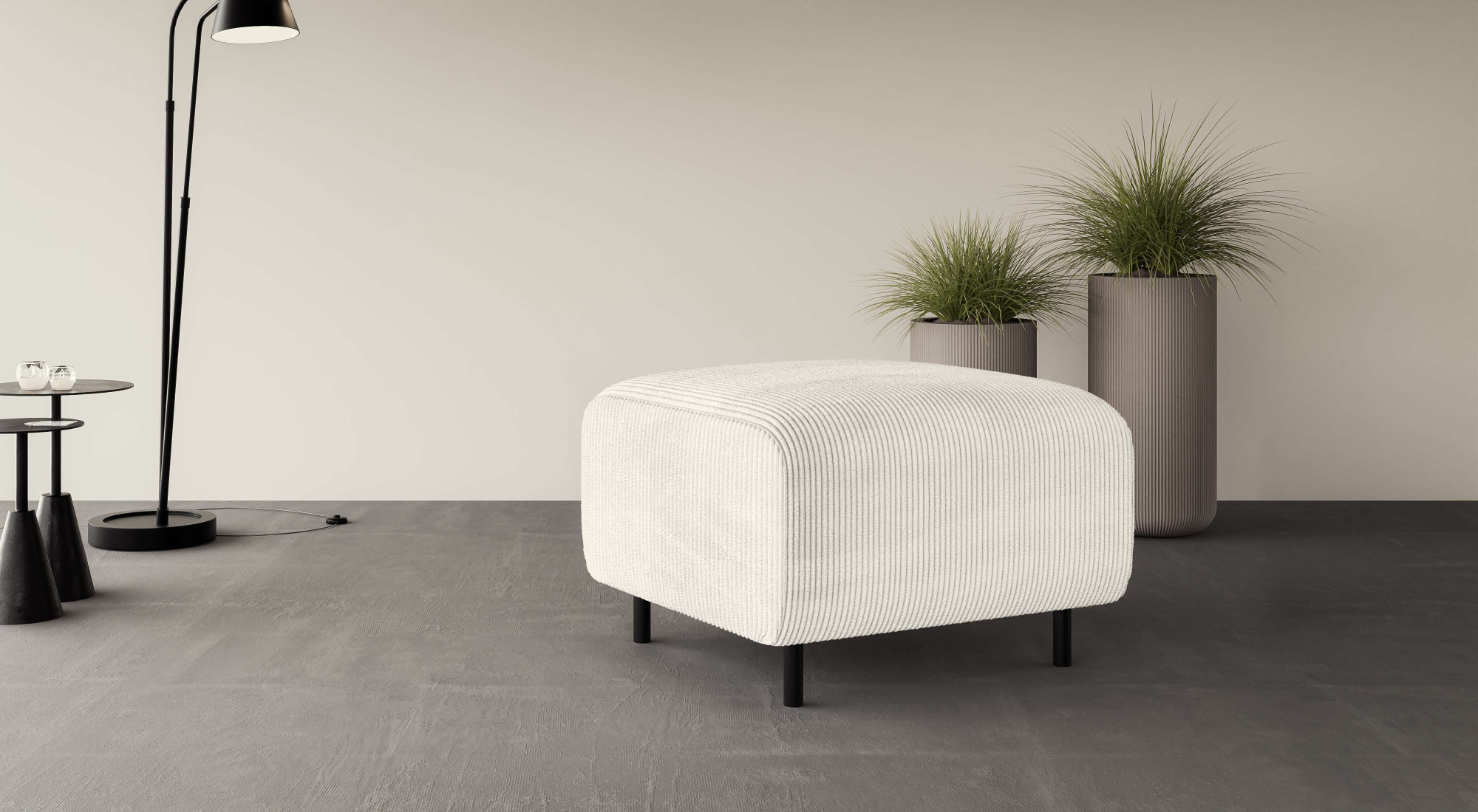 OTTO home Polsterhocker "ARROS klein mit Wellenunterfederung, Maße B/T/H: 70/70/46 cm" passend zur Serie, in hochwertiger Verarbeitung