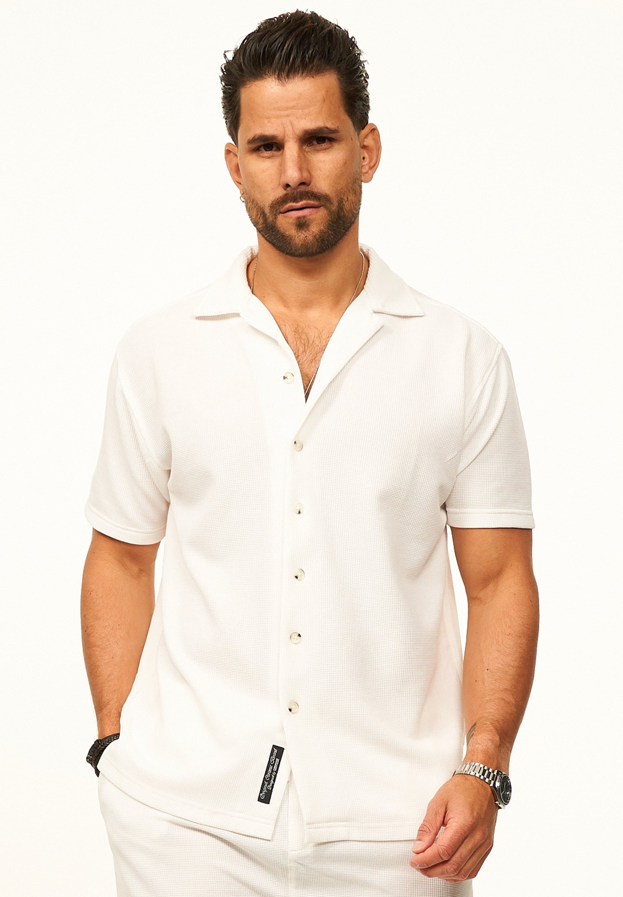 CARISMA Kurzarmhemd »Poloshirt mit Struktur als lockeres Sommerhemd Polo T-Shirt Herren« Herren Polohemd T-Shirt im Regular-Fit - Strandhemd