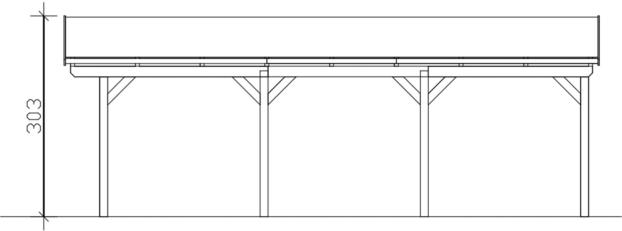 Skanholz Einzelcarport »Fichtelberg«, 273 cm, Anthrazit
