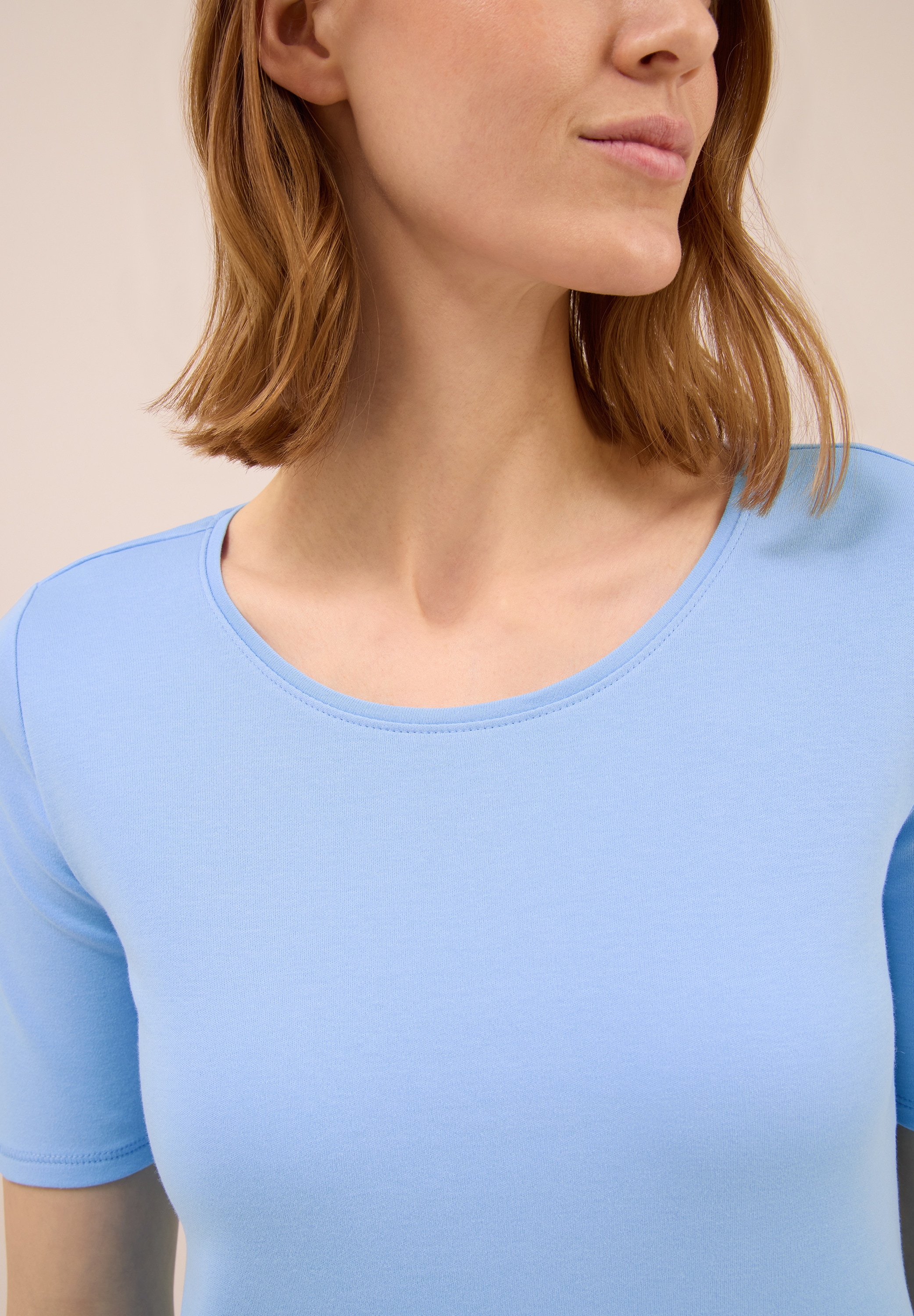 Cecil Rundhalsshirt »Style Lena«, mit Halbärmeln