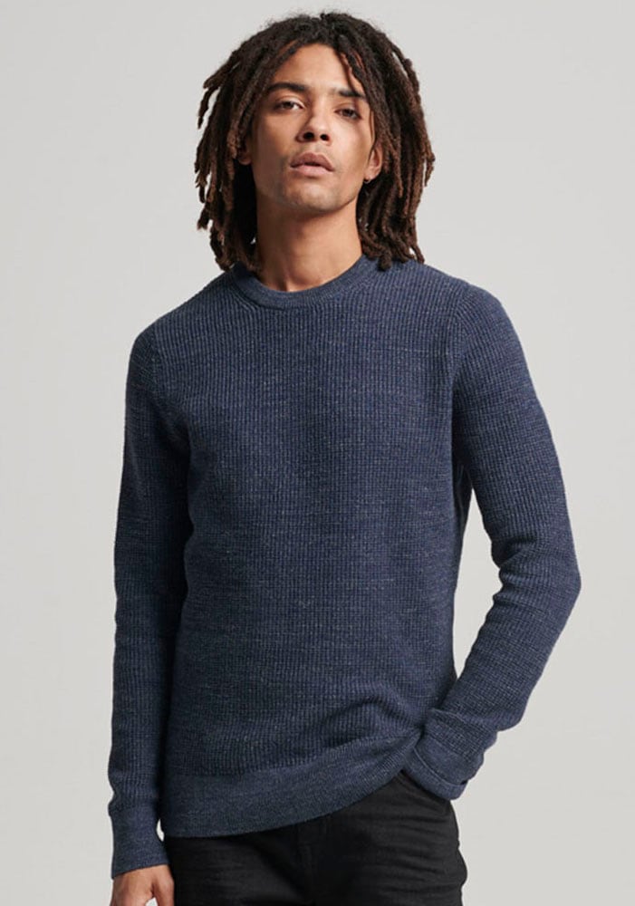 Superdry Strickpullover »TEXTURED CREW KNIT JUMPER«, mit strukturiertem Waffelstrickmuster