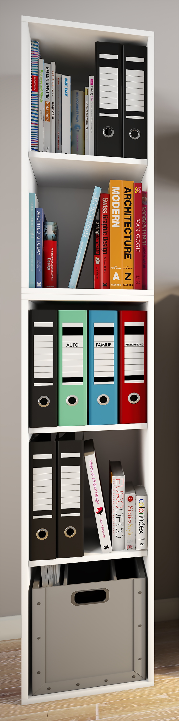 VCM Bücherregal »Holz Büro Regal Bücher Ordner Aktenregal Lona l 5f« 1 Stk. tlg.