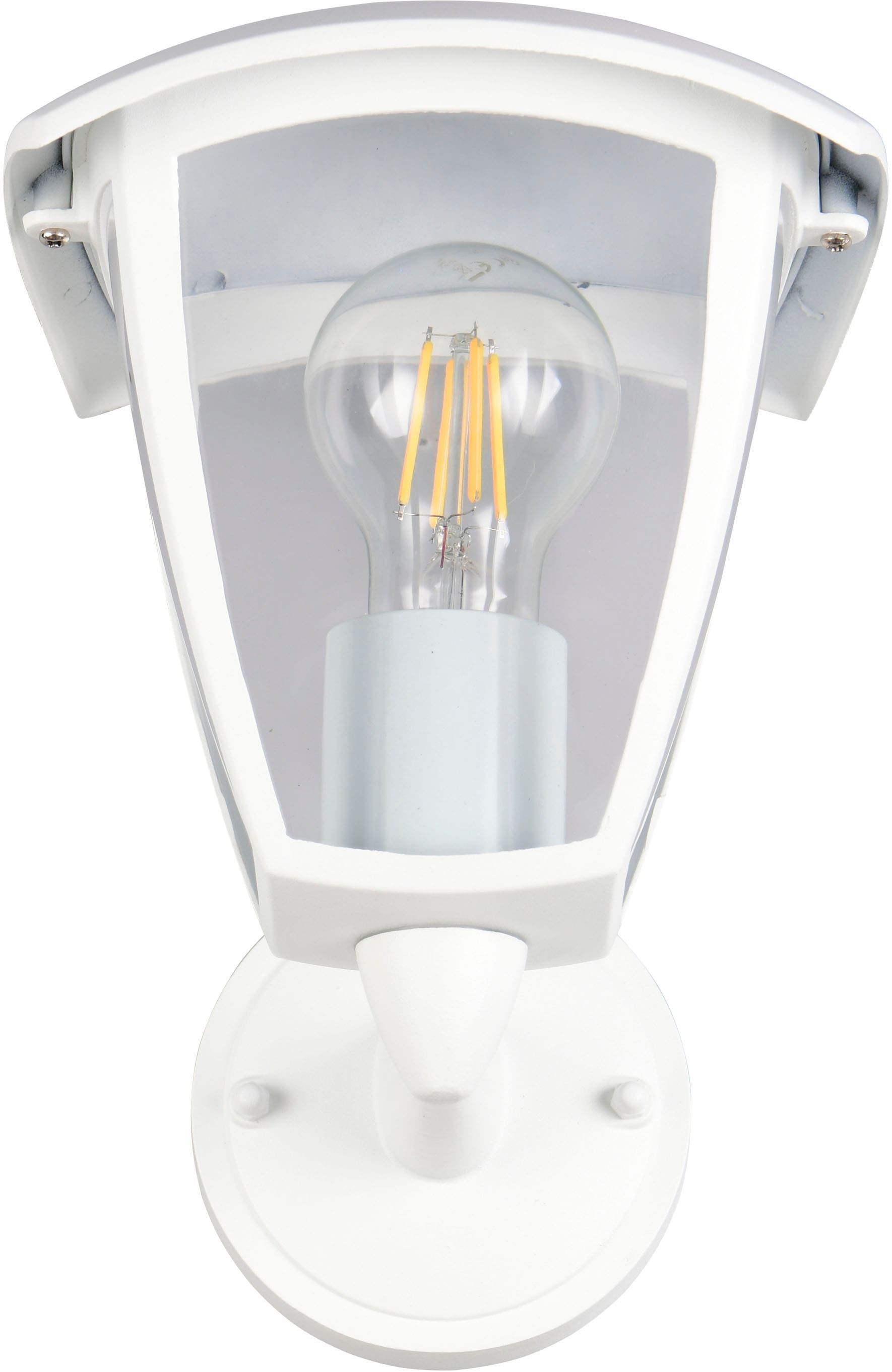 TRIO Leuchten Außen-Wandleuchte »VENTA, Laterne Hauswand Fassadenbeleuchtung, exkl 1x E27 max 10W, IP44«, 1 flammig, Leuchtmittel E27 | Leuchtmittel wechselbar, Wandlampe Laternen-Optik, aufwärts gerichtet, Schirm Kunststoff