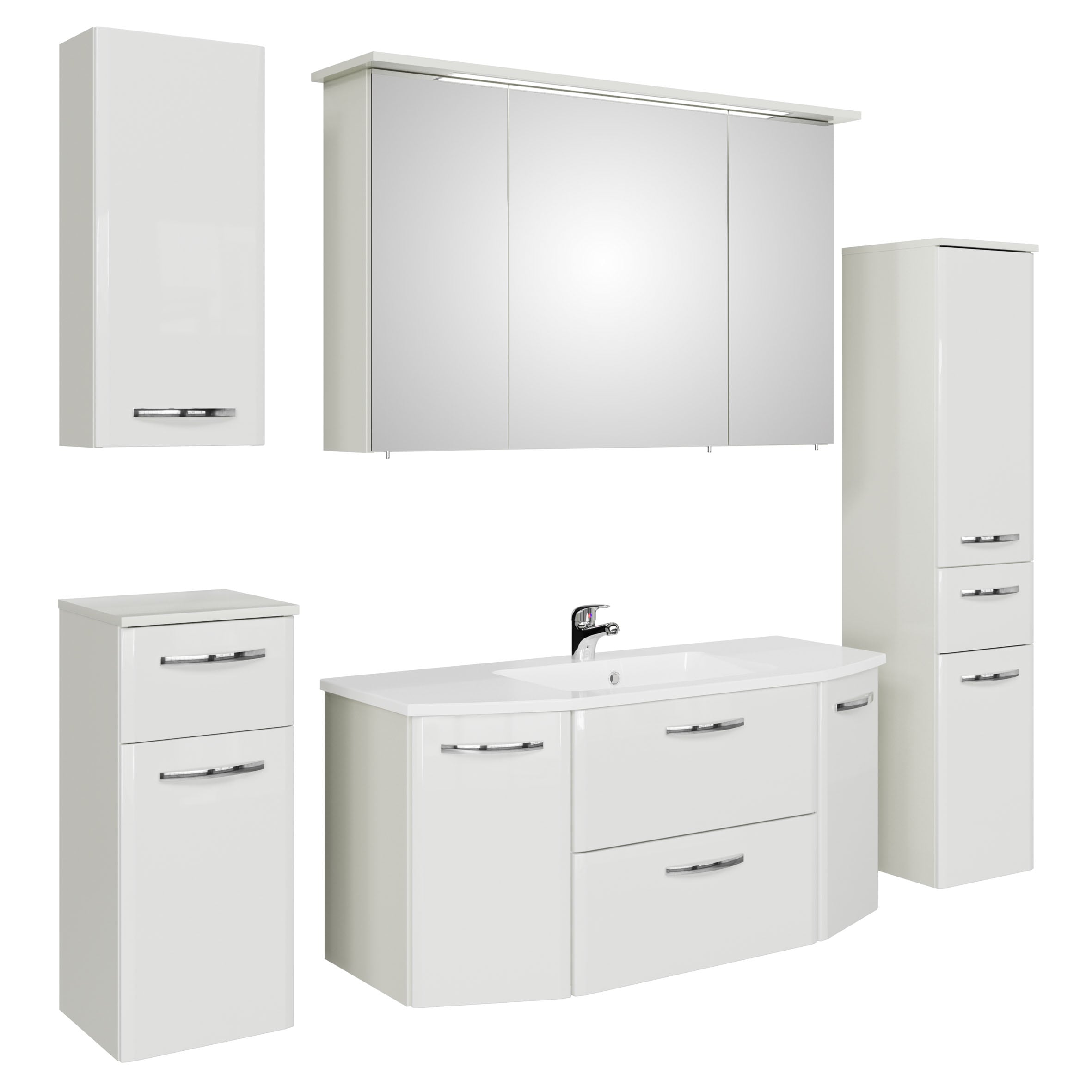 Saphir Badmöbel-Set "Quickset 326, 6-teilig, mit Keramikwaschtisch" 6 Stk. tlg.