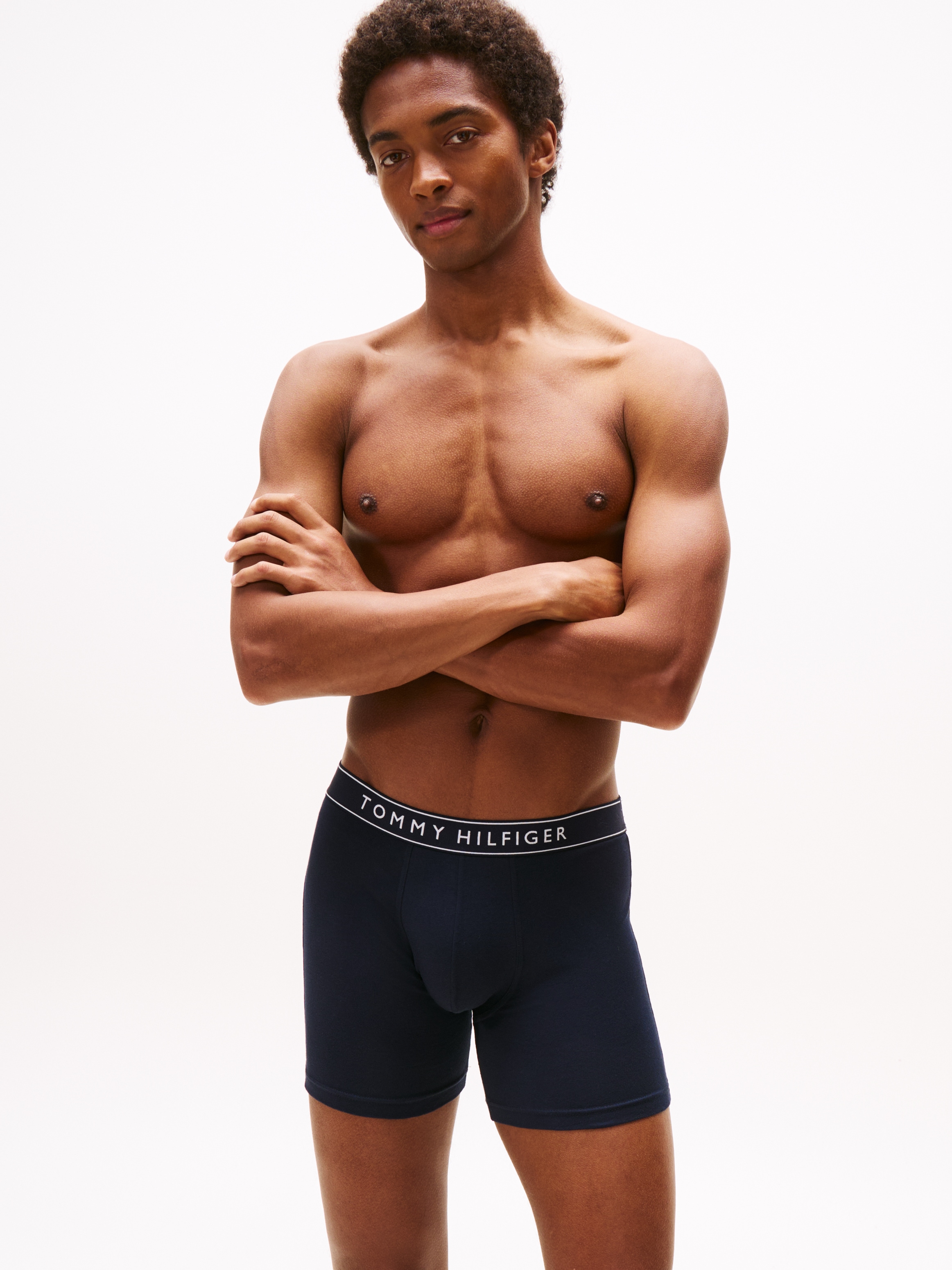 Tommy Hilfiger Underwear Boxer »3P BOXER BRIEF DTM«, (Packung, 3 St., 3er), mit Logobund