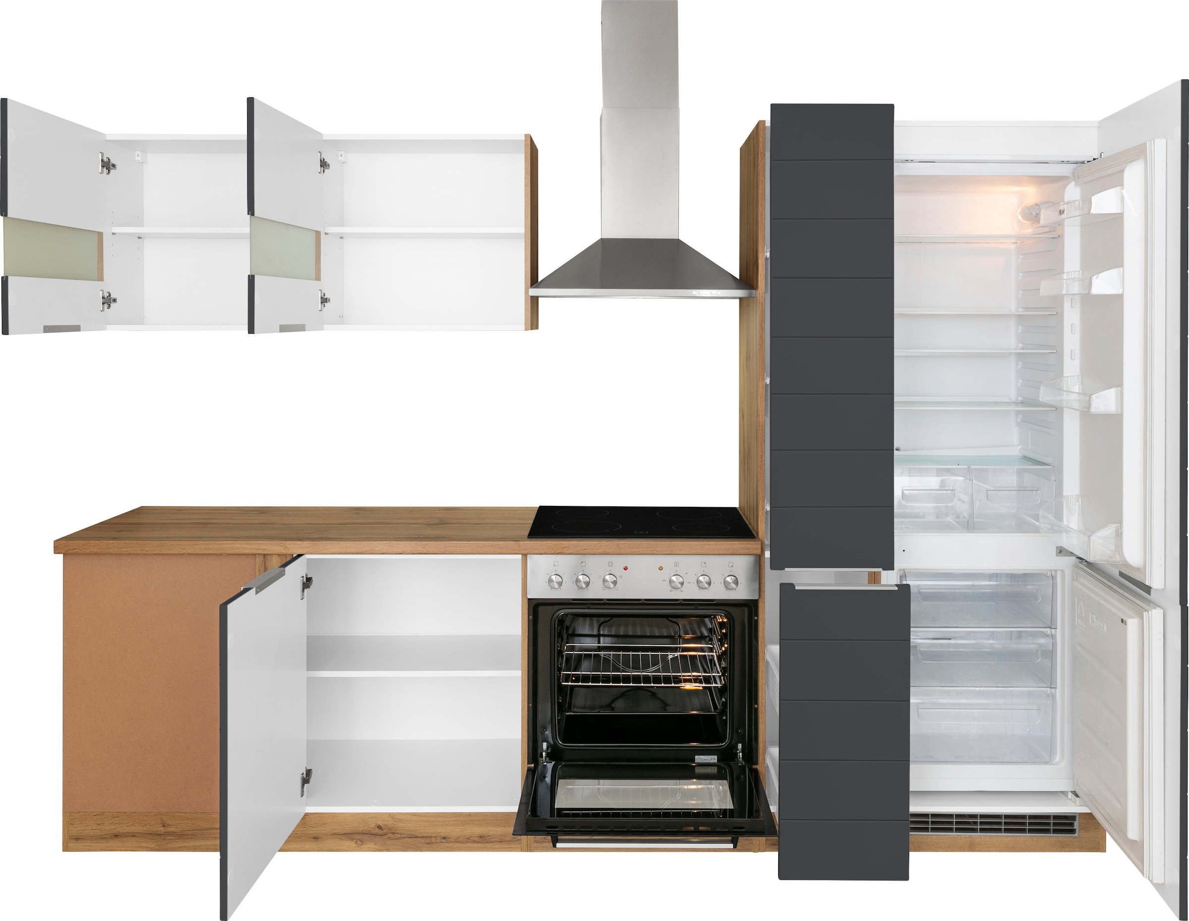 KOCHSTATION Winkelküche »KS-Luhe«, Stellbreite 240x270 cm, wahlweise mit oder ohne E-Geräten, MDF-Fronten