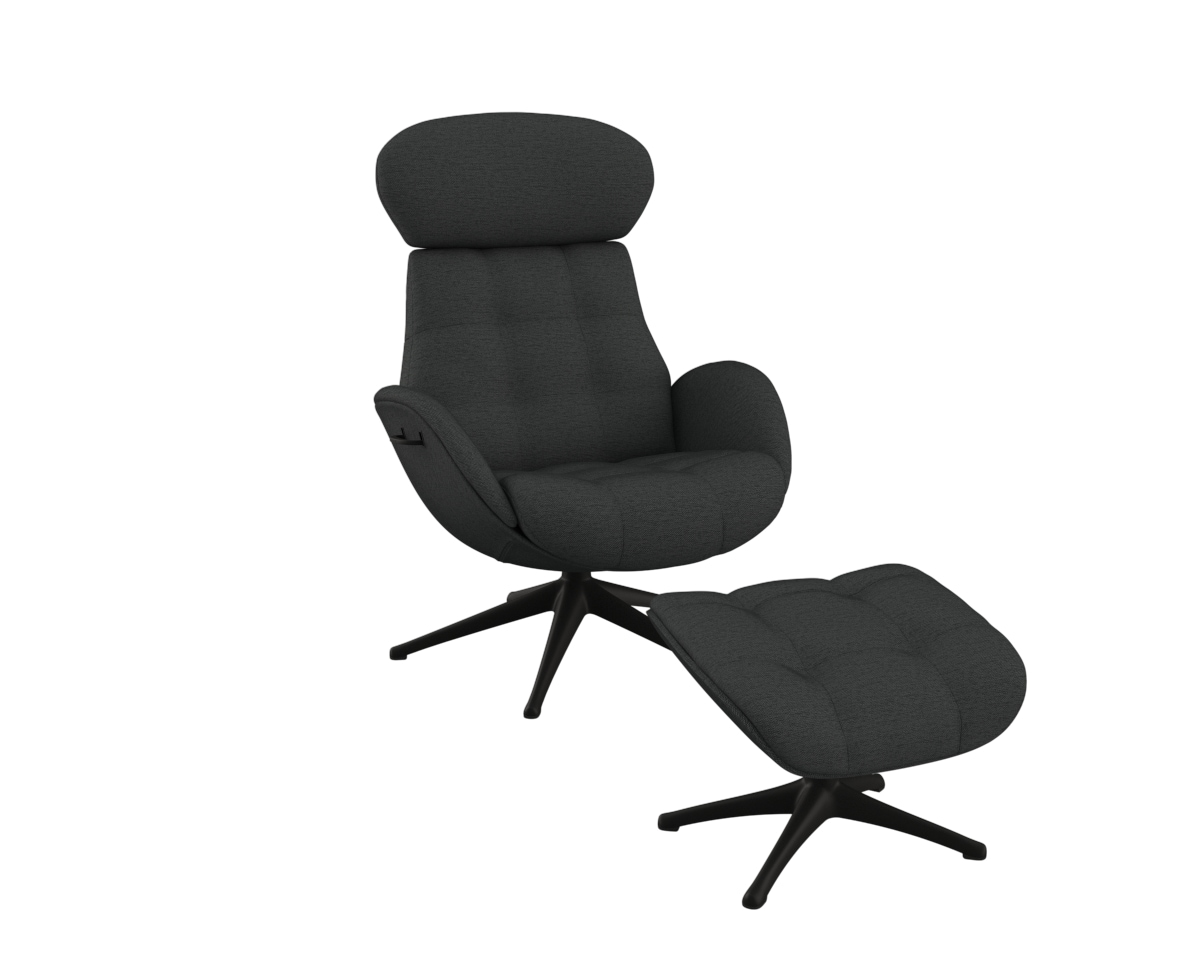 FLEXLUX Relaxsessel »Relaxchairs Chester«, Rücken- & Kopfteilverstellung, drehbar, Fuß schwarz