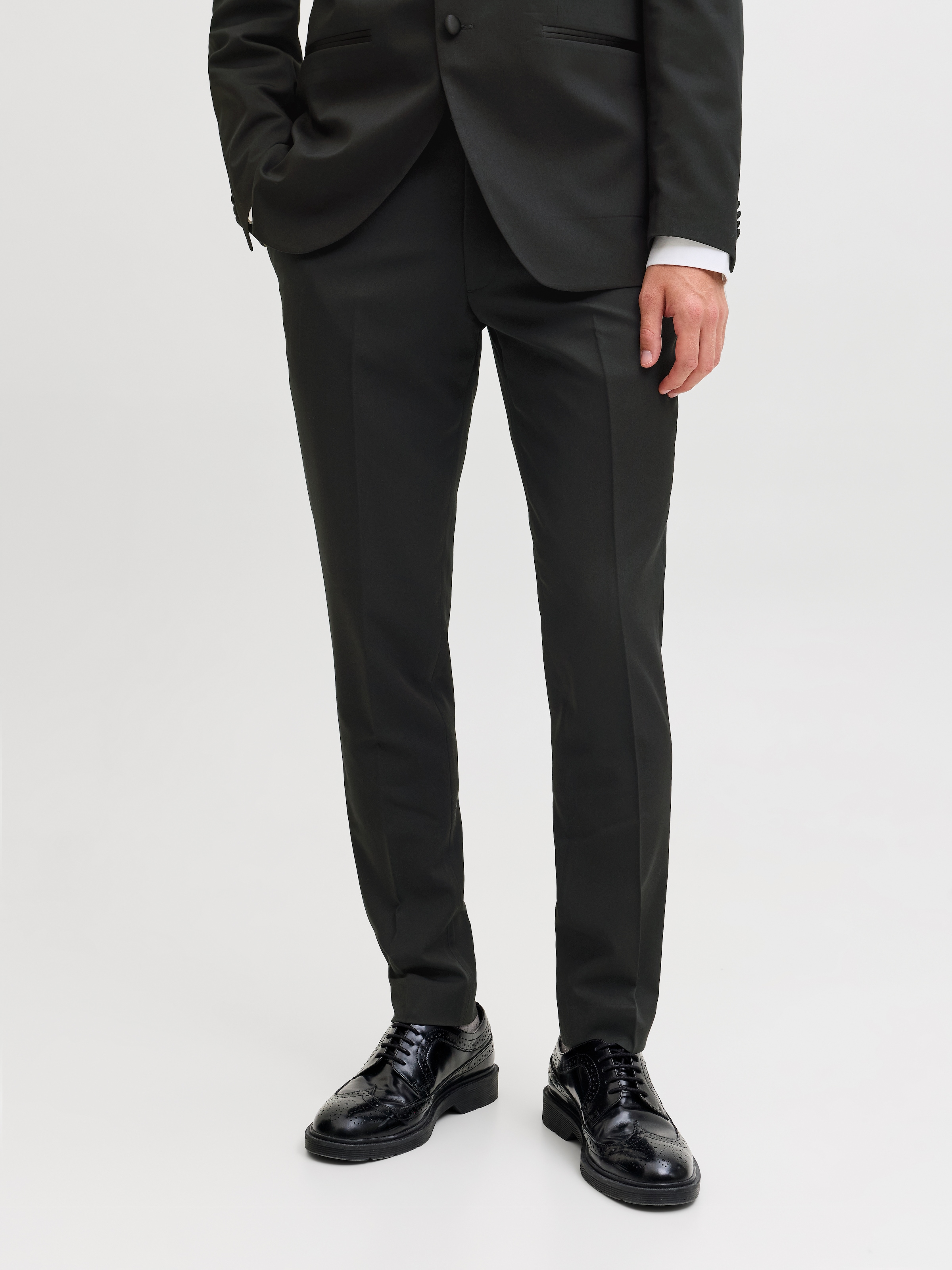 Jack & Jones Anzughose "JPRFRANCO Hose mit schmalem Bein und cleanem Look" meliert, modisch, slim fit, Kunstfaser