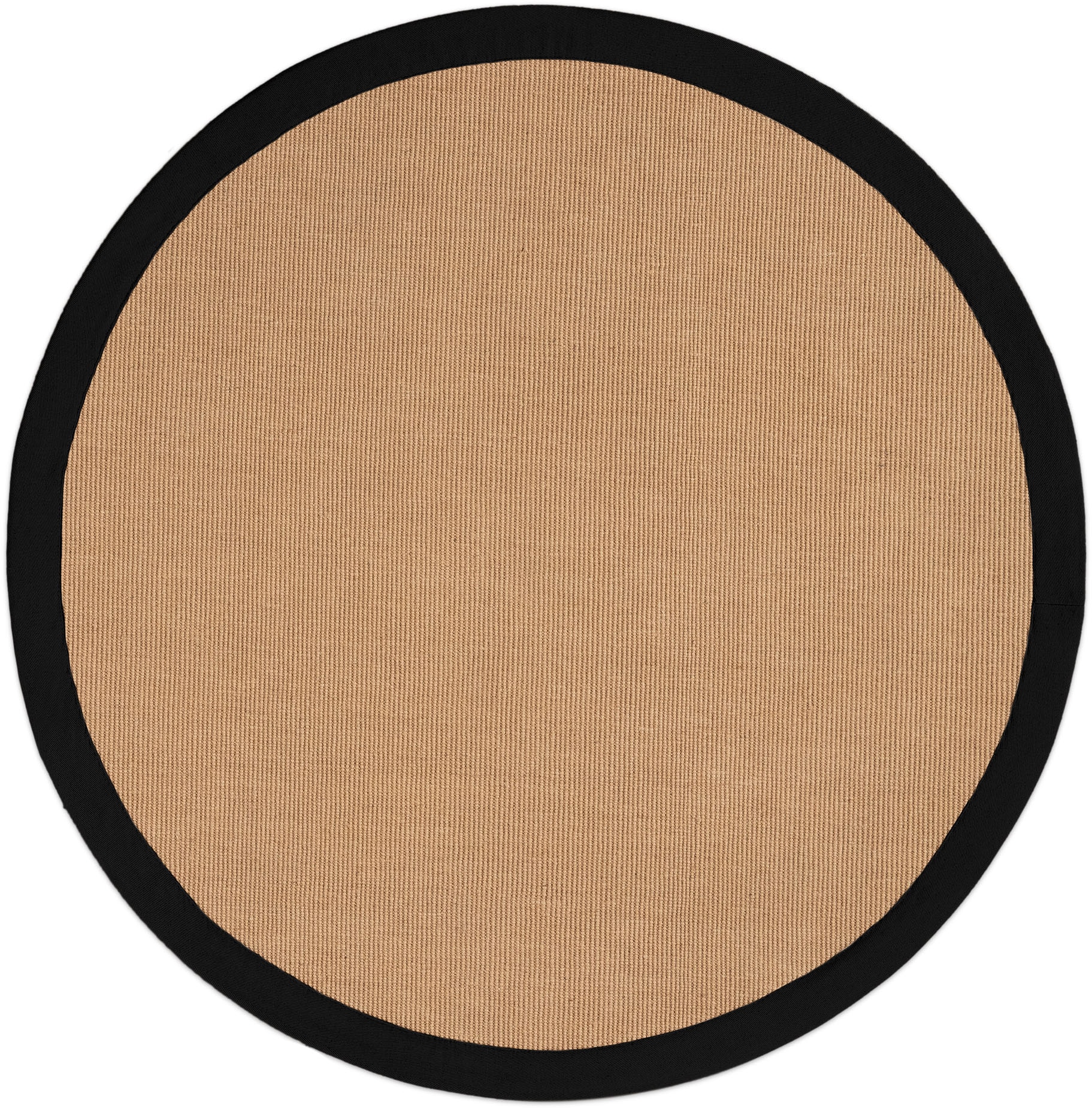 Sisalteppich CARPETFINE, H:5mm Ø:200cm, grau, Sisal, Teppiche, "Sisal", mit farbiger Bordüre, Anti-Rutsch Rückseite