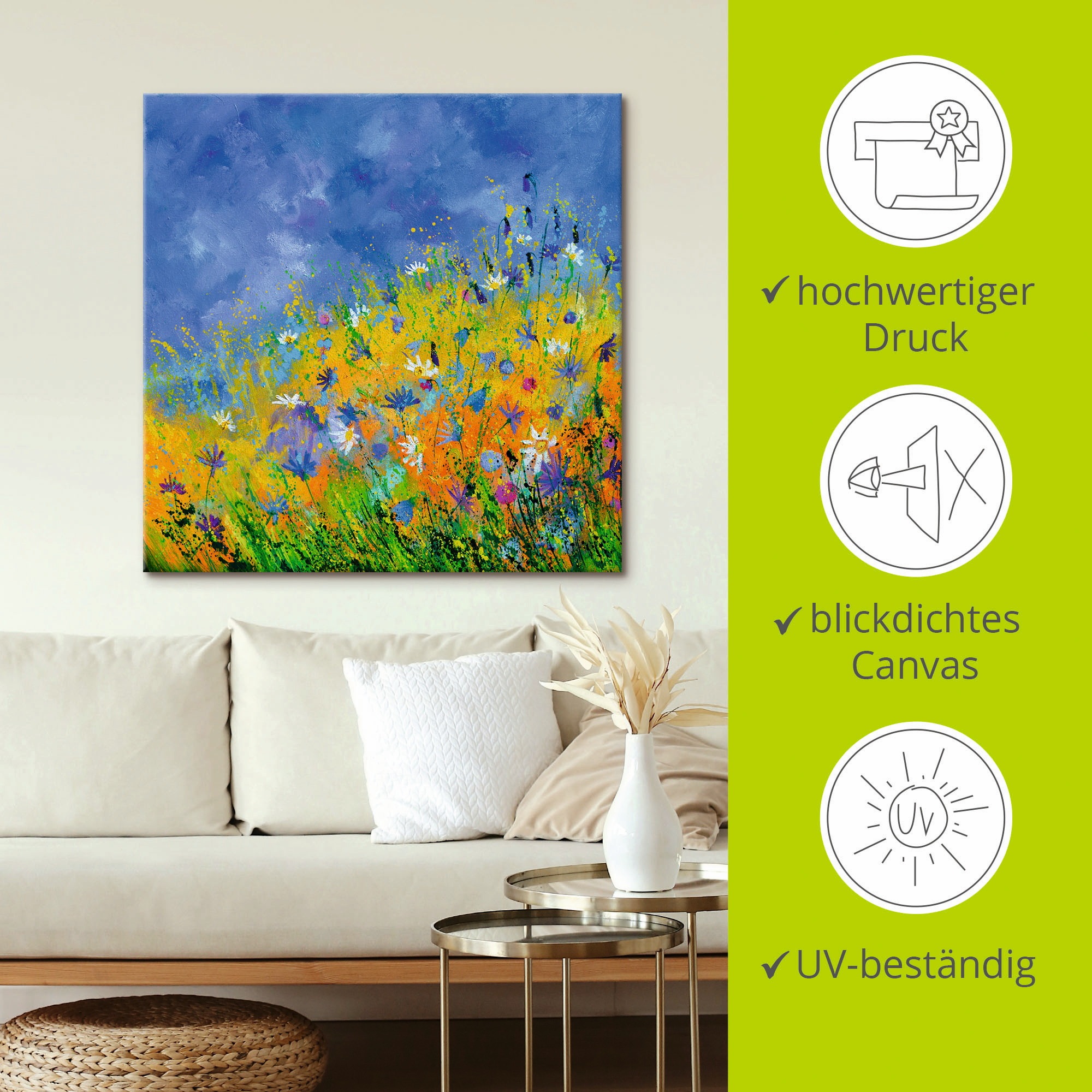 Artland Wandbild »Wildblumen«, Blumenwiese, (1 St.), als Leinwandbild, Wandaufkleber in verschied. Größen