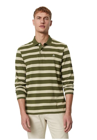 Langarm-Poloshirt »mit garngefärbtem Streifenmuster«