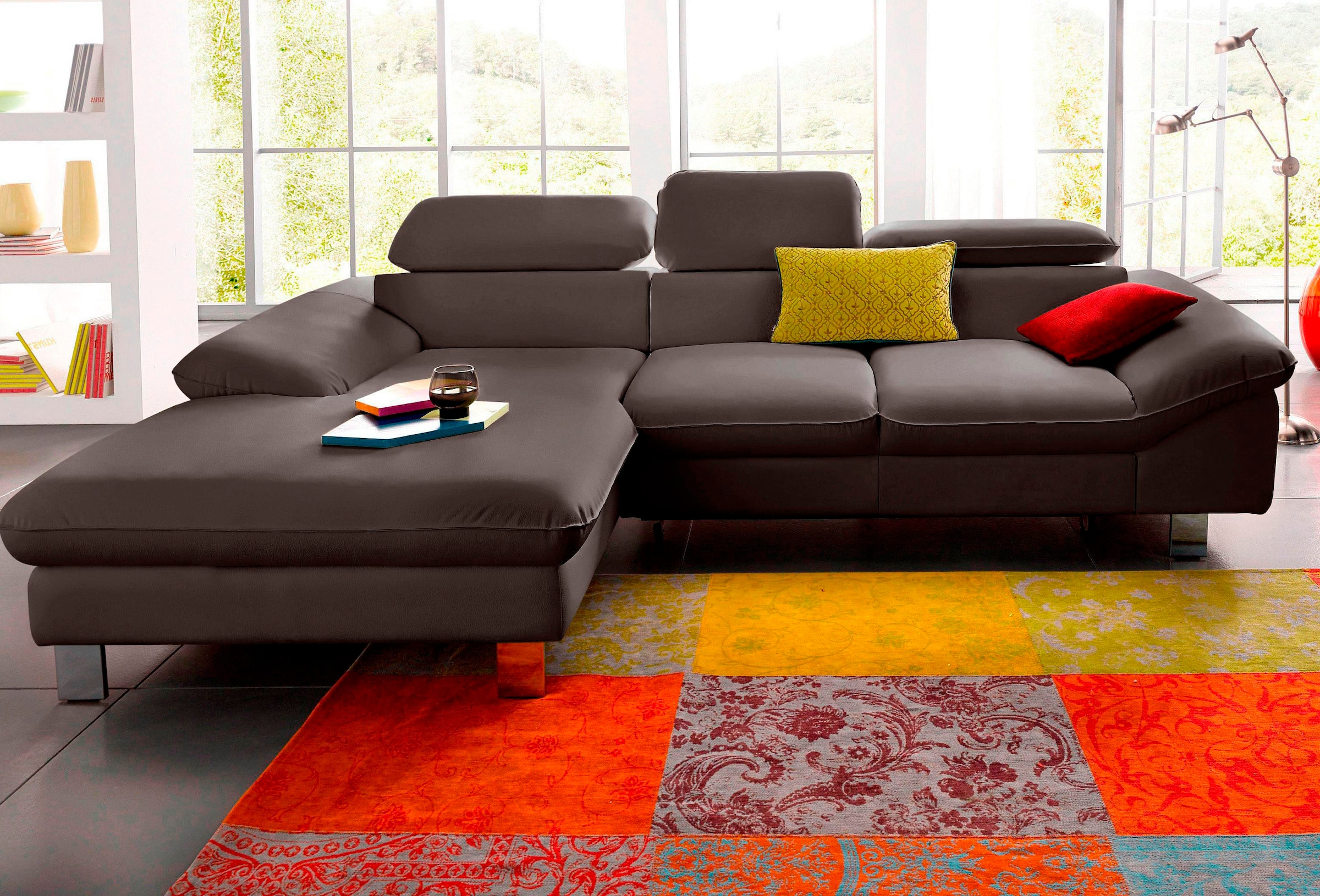 COTTA Ecksofa "Driver L-Form, B:268 cm, moderne Couch mit Wellenunterfederung" Kopfteilverstellung, optional Schlaffunktion & Bettkasten