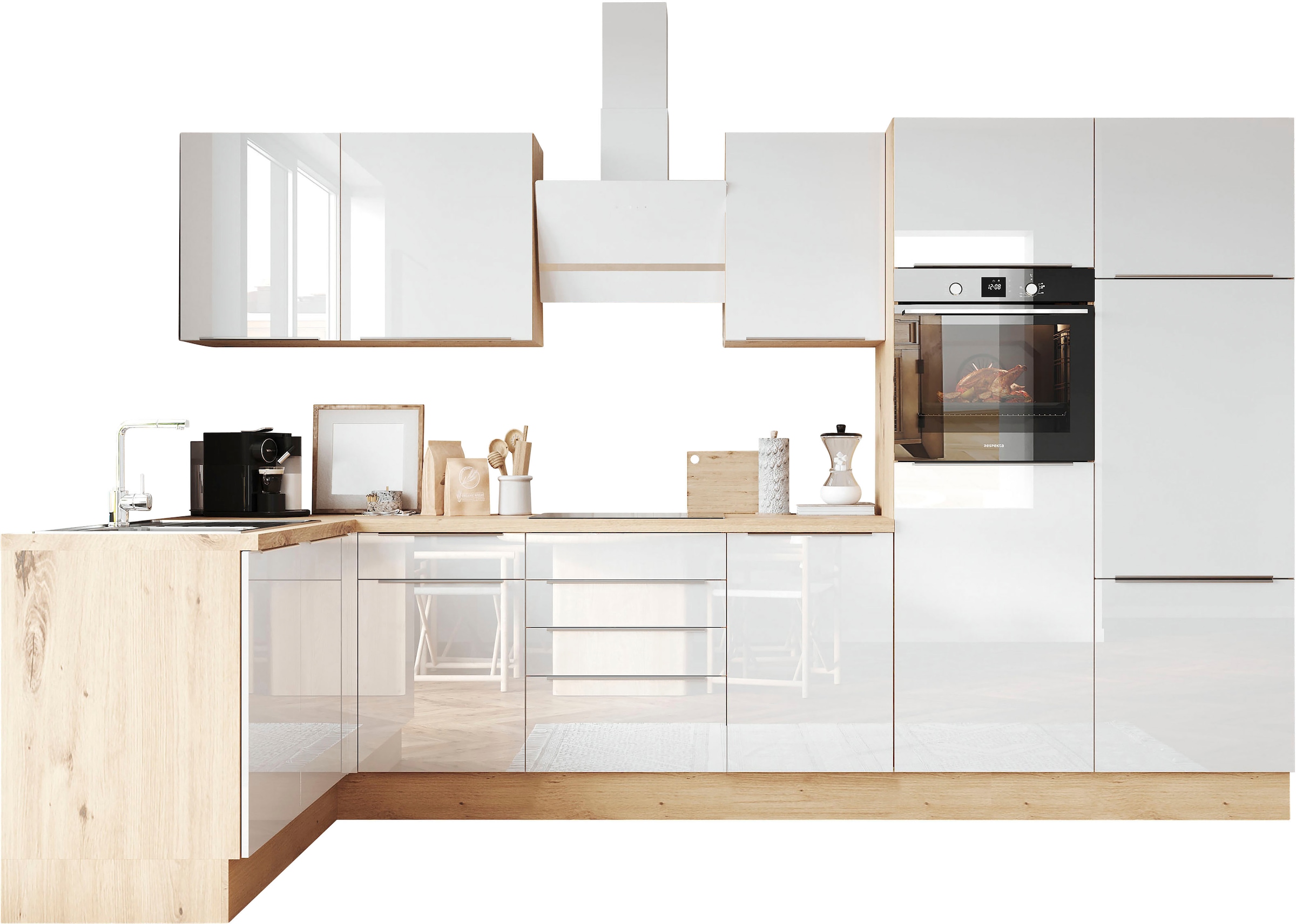 RESPEKTA Küchenzeile "Safado aus der Serie Marleen" Breite 340 cm, mit Soft günstig online kaufen