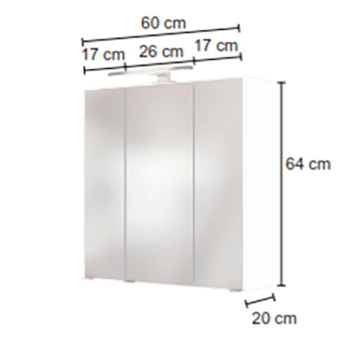 HELD MÖBEL Spiegelschrank »Matera«, Breite 60 cm, mit 6 verstellbaren Glasböden