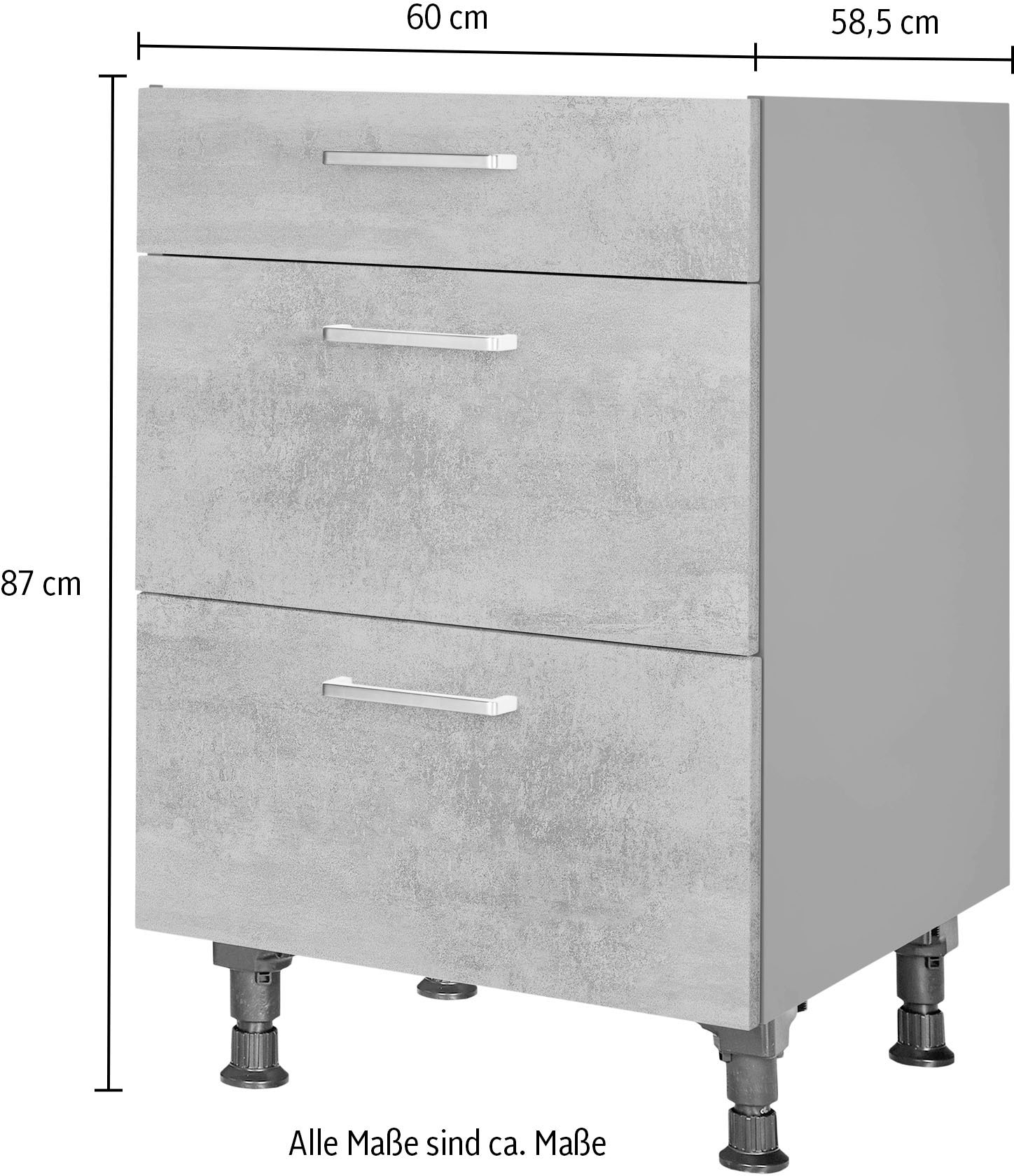 nobilia® Kochfeldumbauschrank »"Riva", vormontiert, mit Schubkasten und Auszügen,«, in den Breiten 60 und 90 cm