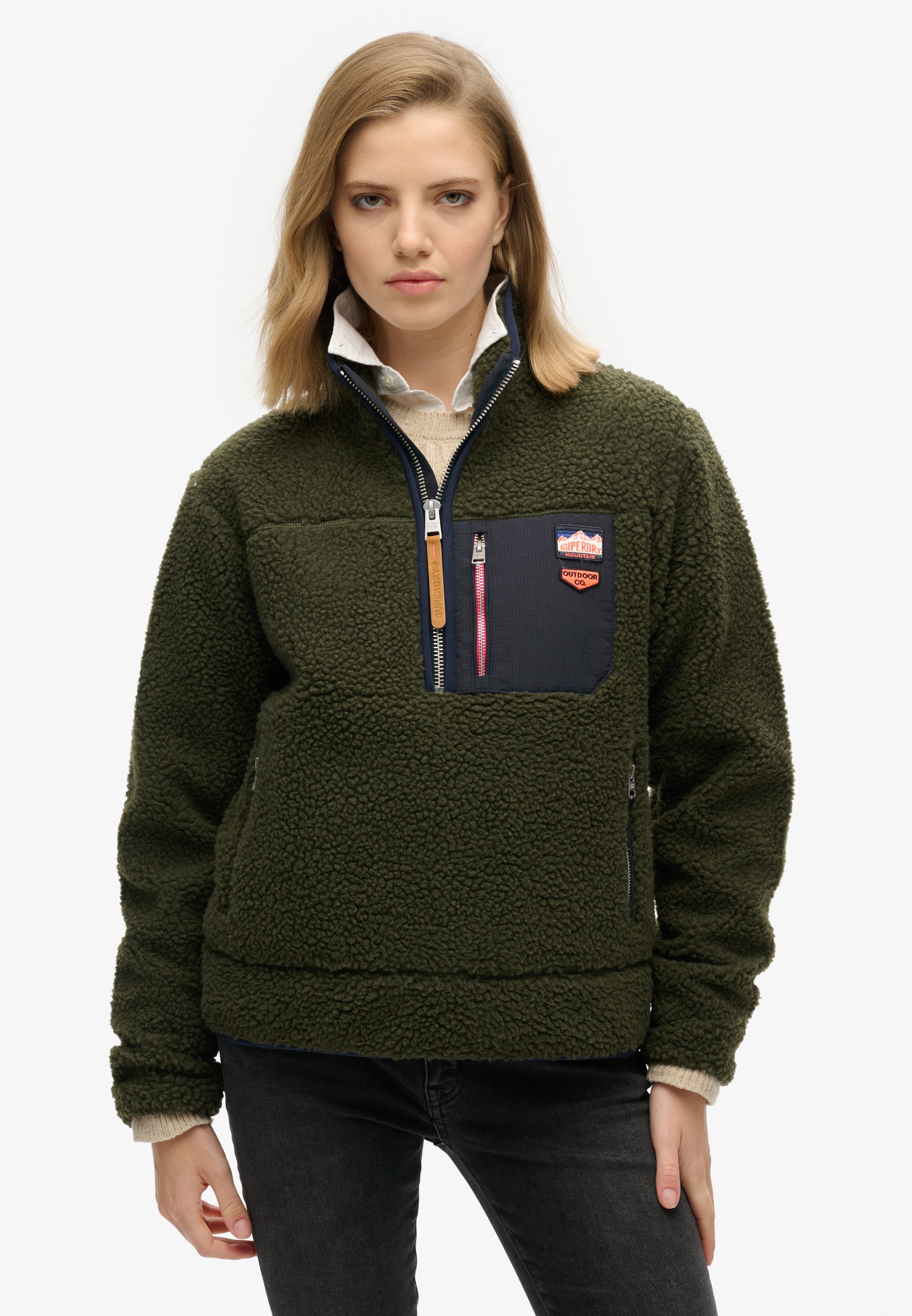 Superdry Fleecepullover "VINTAGE RETRO HALF ZIP FLEECE" günstig online kaufen