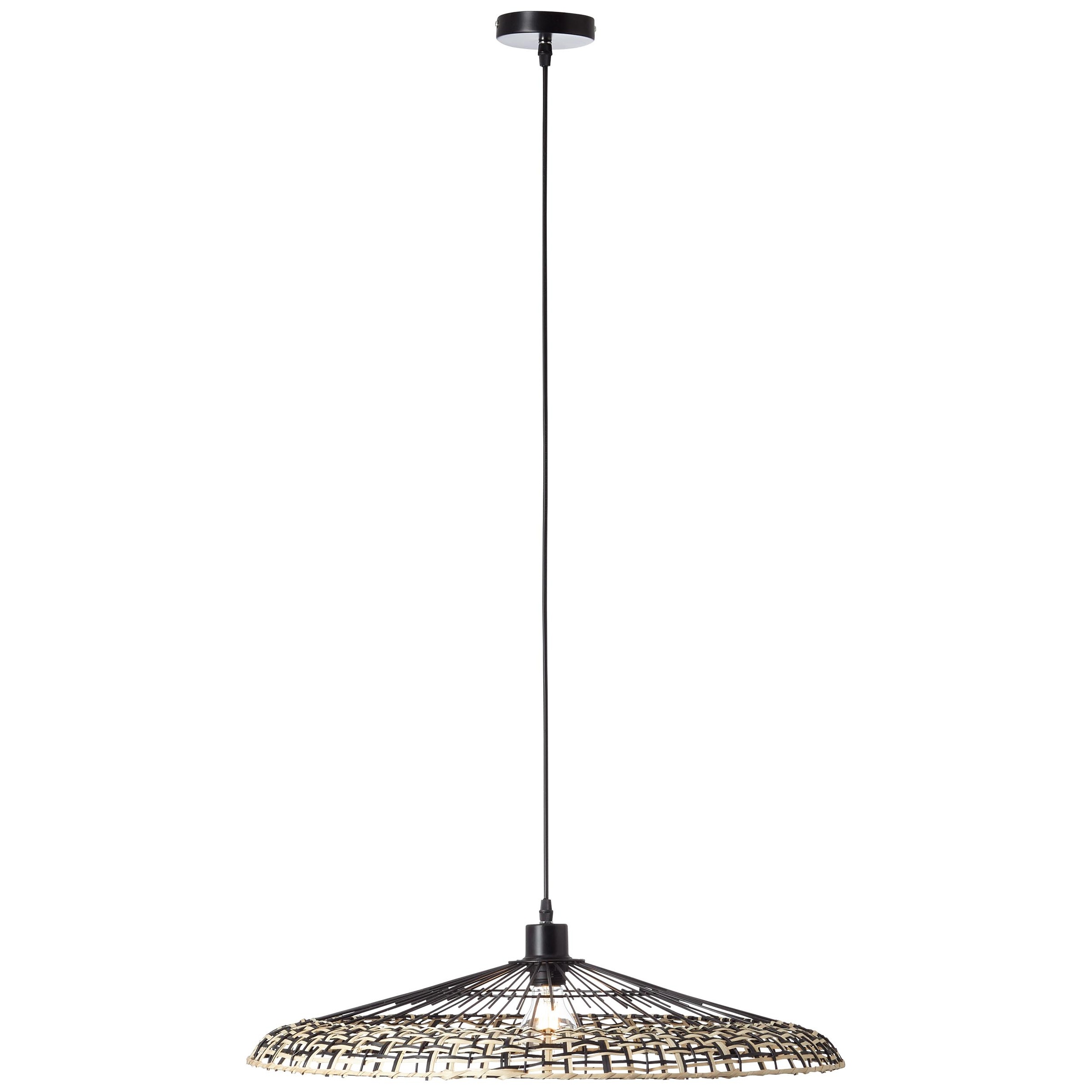 Brilliant Leuchten Pendelleuchte Fixi, E27, 1 St., Hängelampe 1flg schwarz/natur