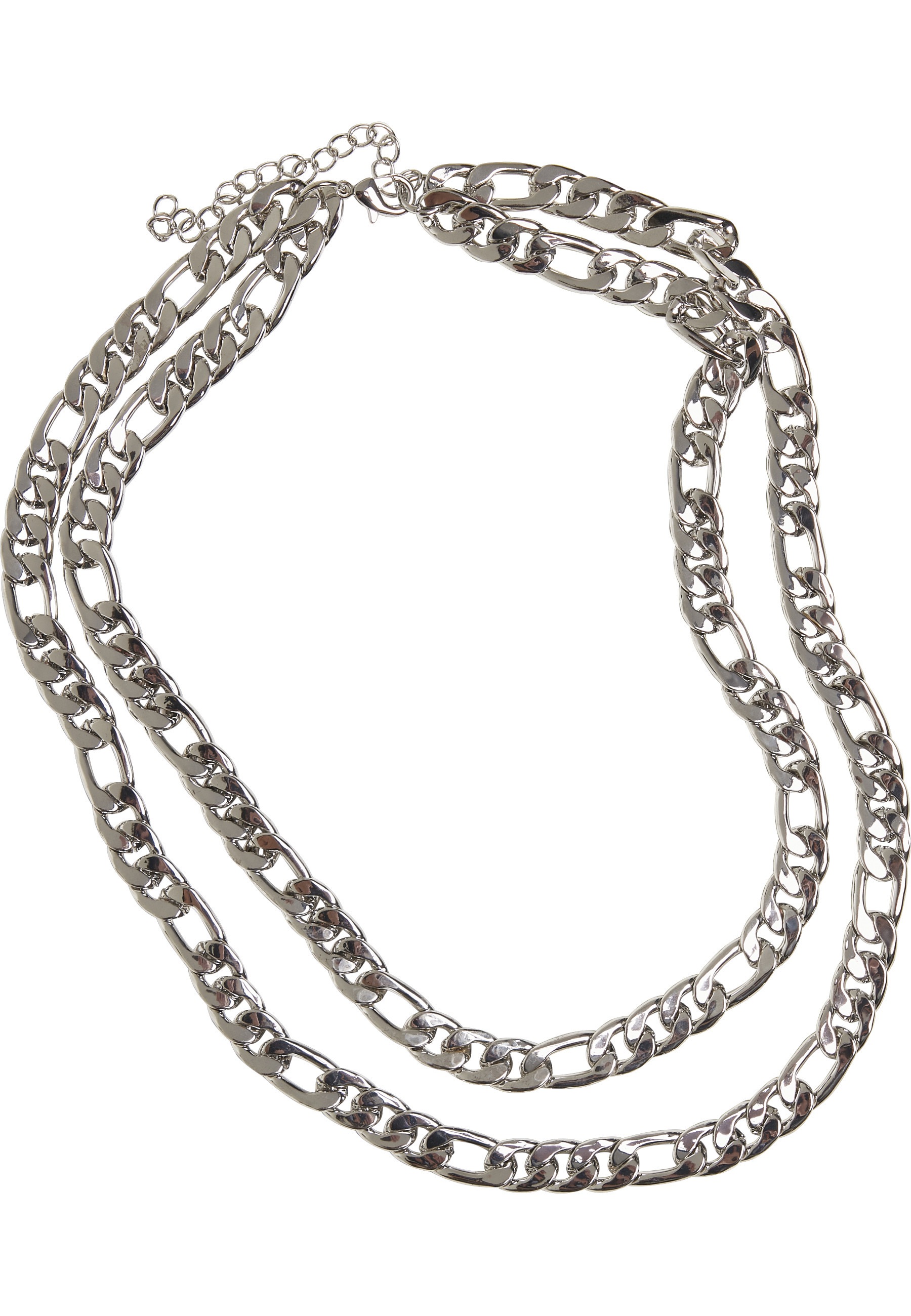 URBAN CLASSICS Damen Edelstahlkette "Urban Classics Unisex Figaro Layering Necklace", onesize, Eisen, silber, Eisen, Halsketten