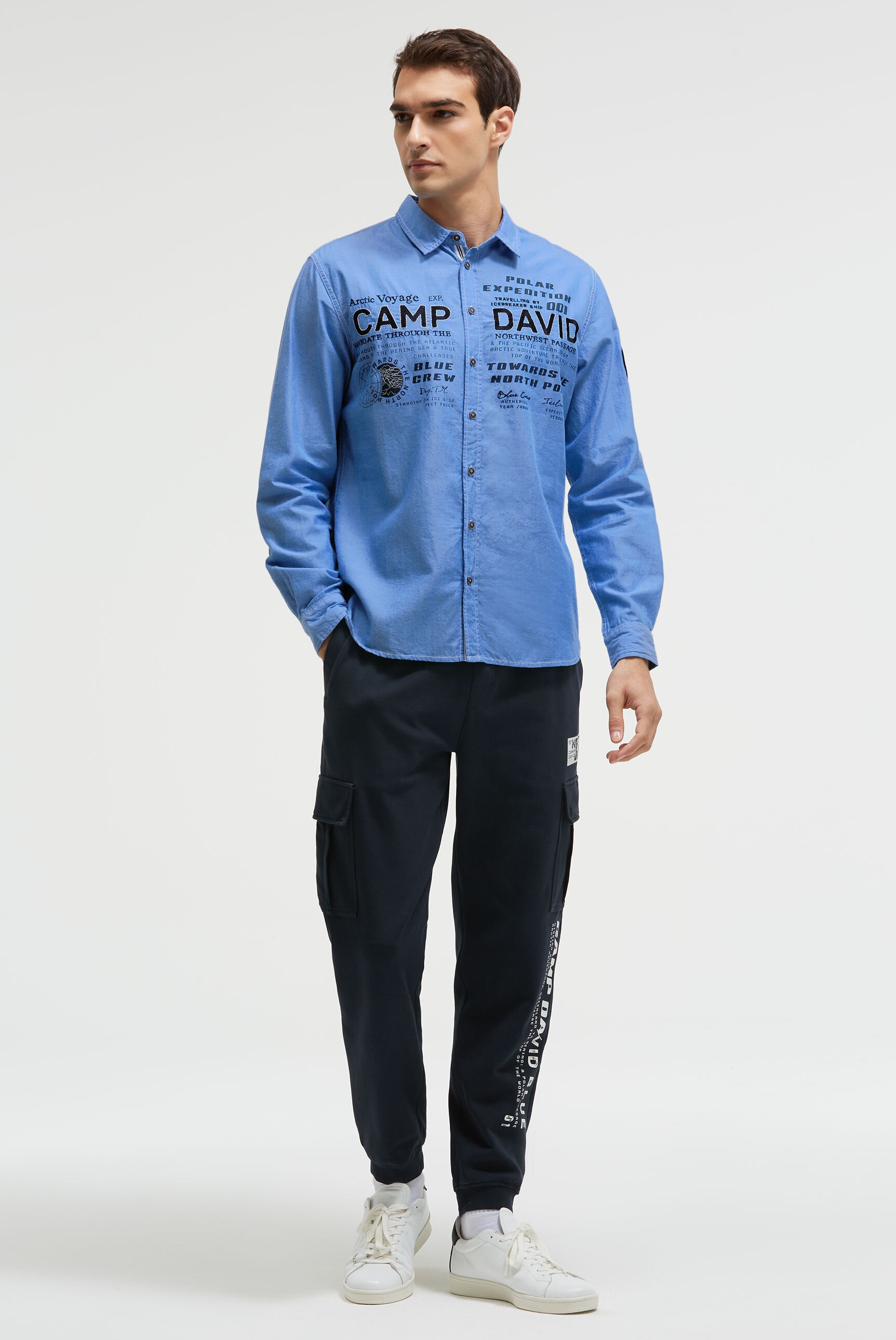 CAMP DAVID Langarmhemd aus Baumwolle