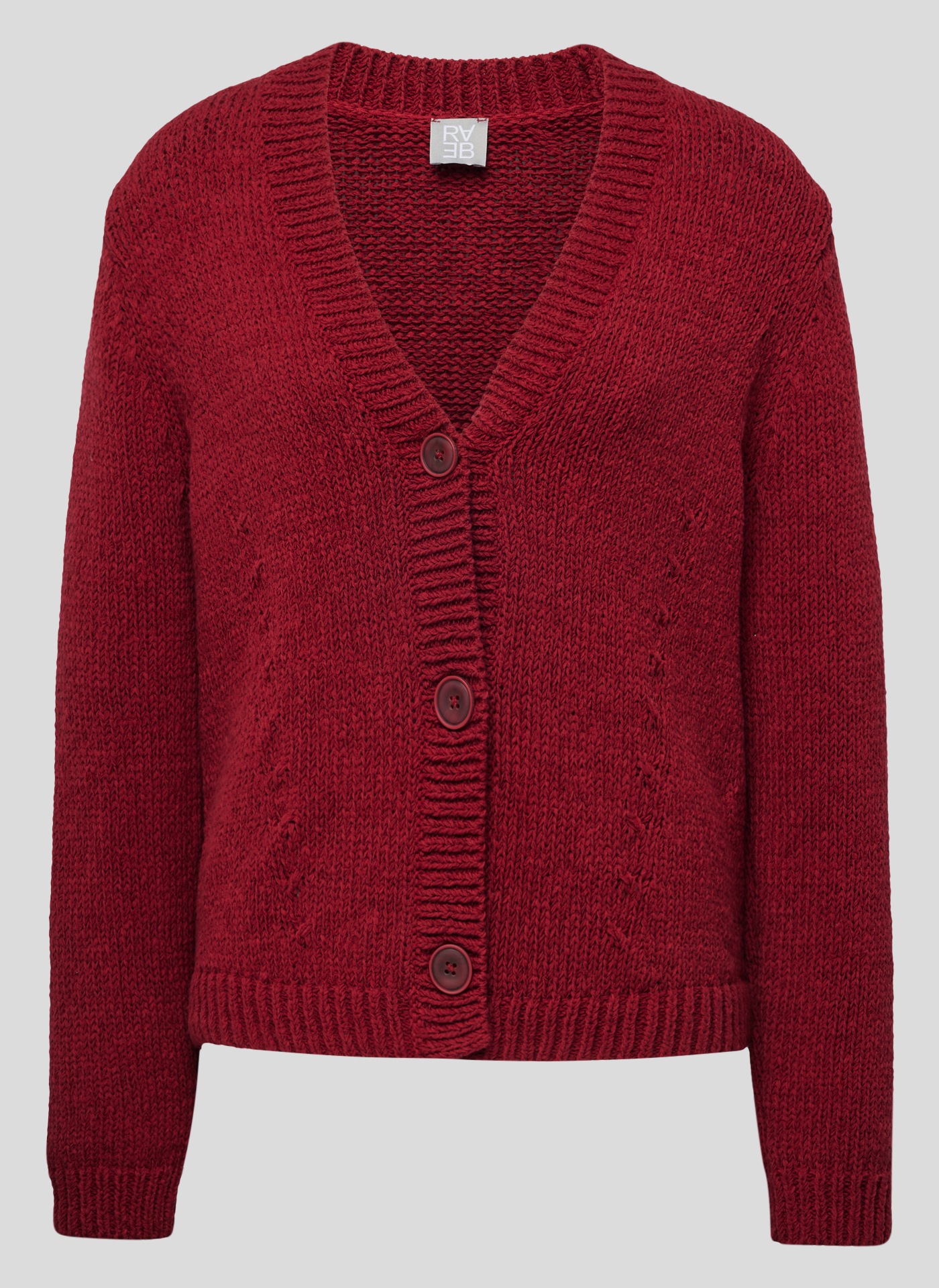 Rabe Strickjacke »Rabe Kuscheliger roter Strick-Cardigan mit V-Ausschnitt«