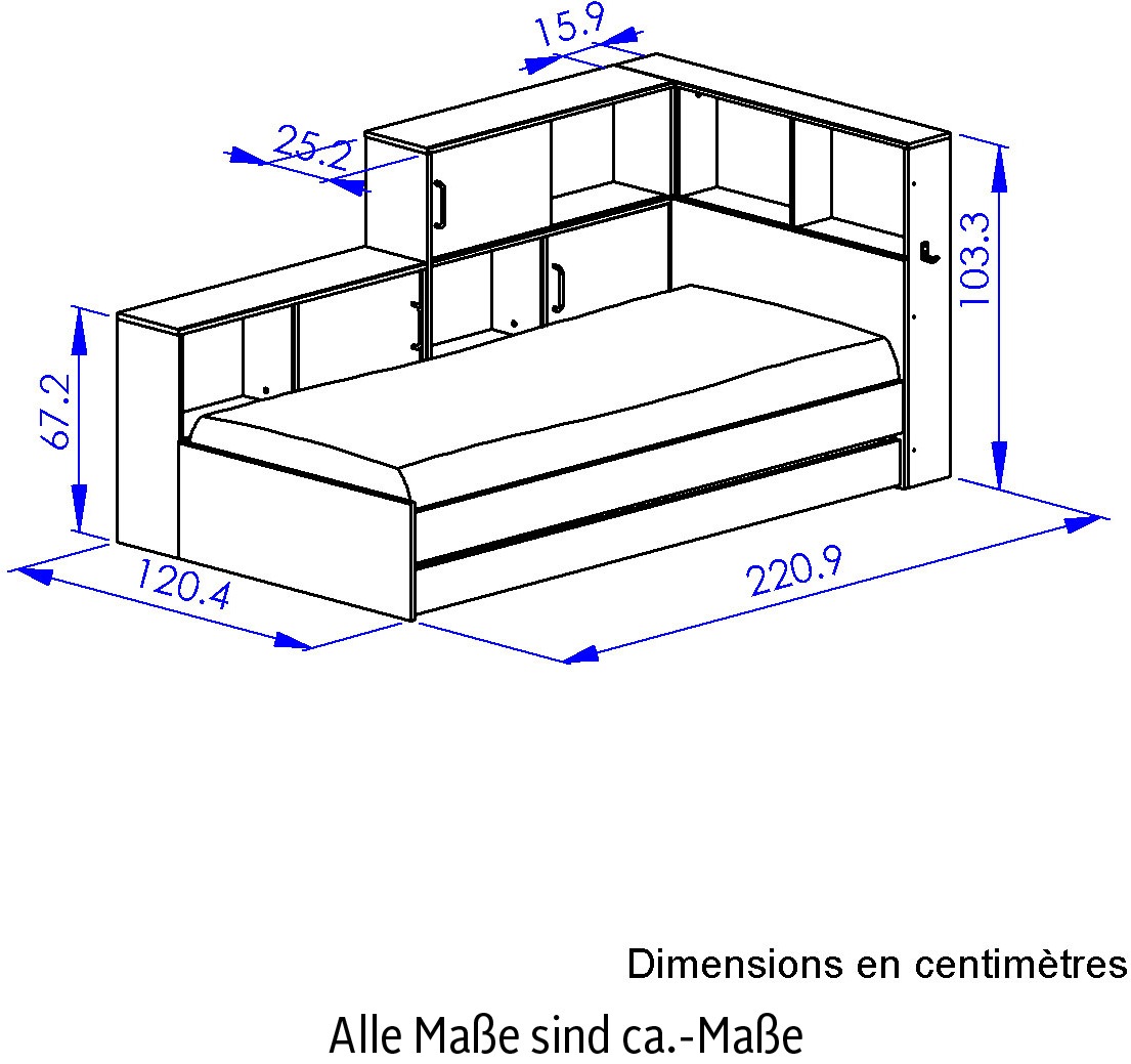 Gami Schlafzimmer-Set, Ideal für Kinder und Jugendzimmer