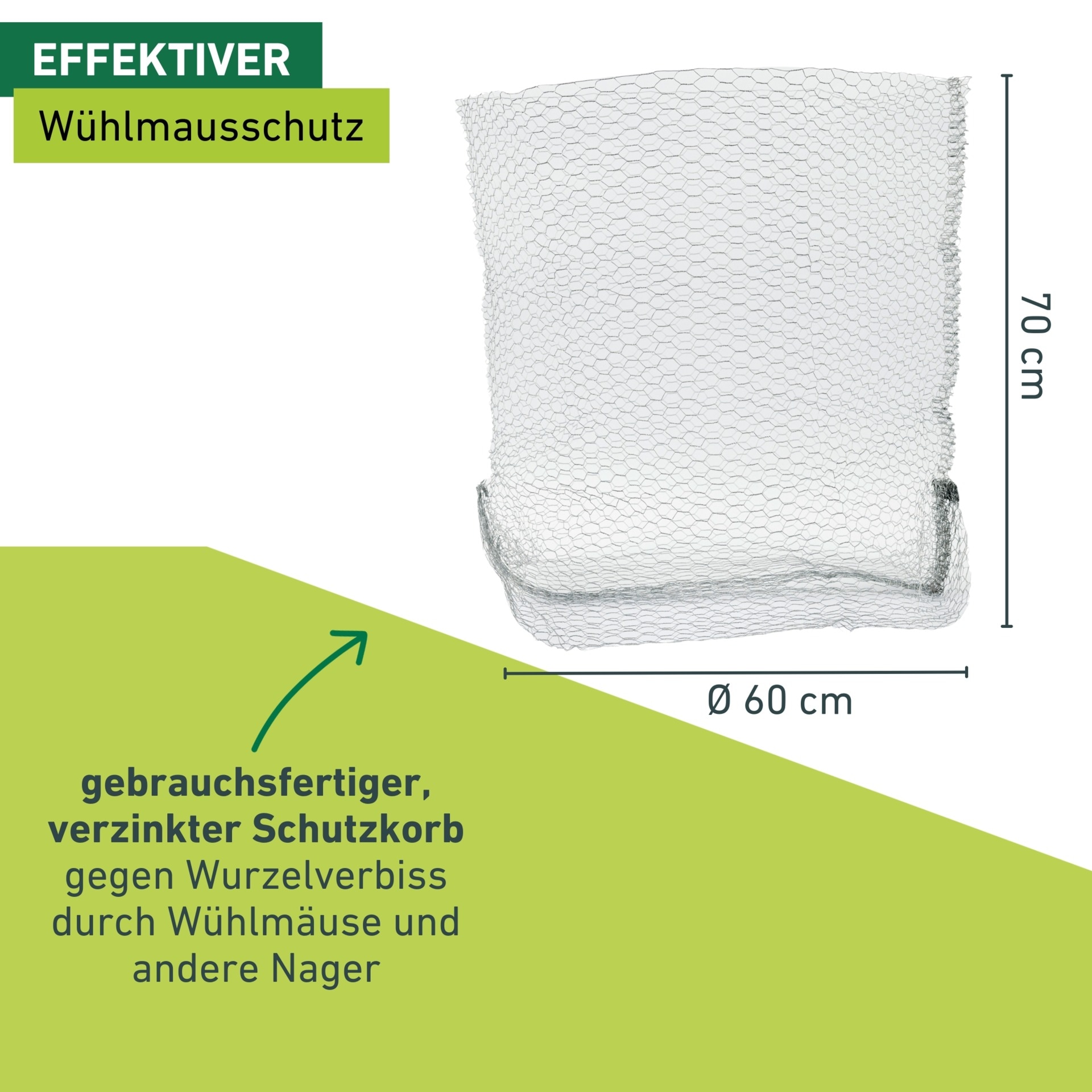 Windhager Mäusegitter »Wühlmaus Schutzkorb gegen Wurzelverbiss durch Wühlmäuse« Ø 60 cm, Höhe 70 cm, verzinkt