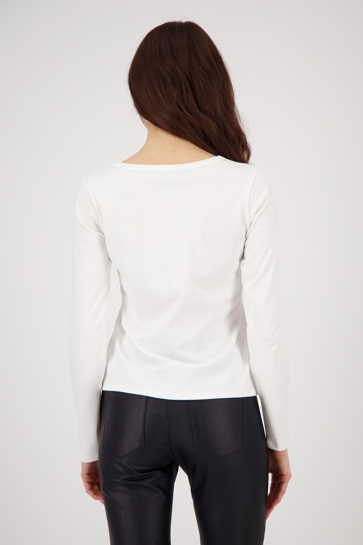 Monari Langarmshirt »Shirt Leo + Schrift«, Mit Rundhalsausschnitt
