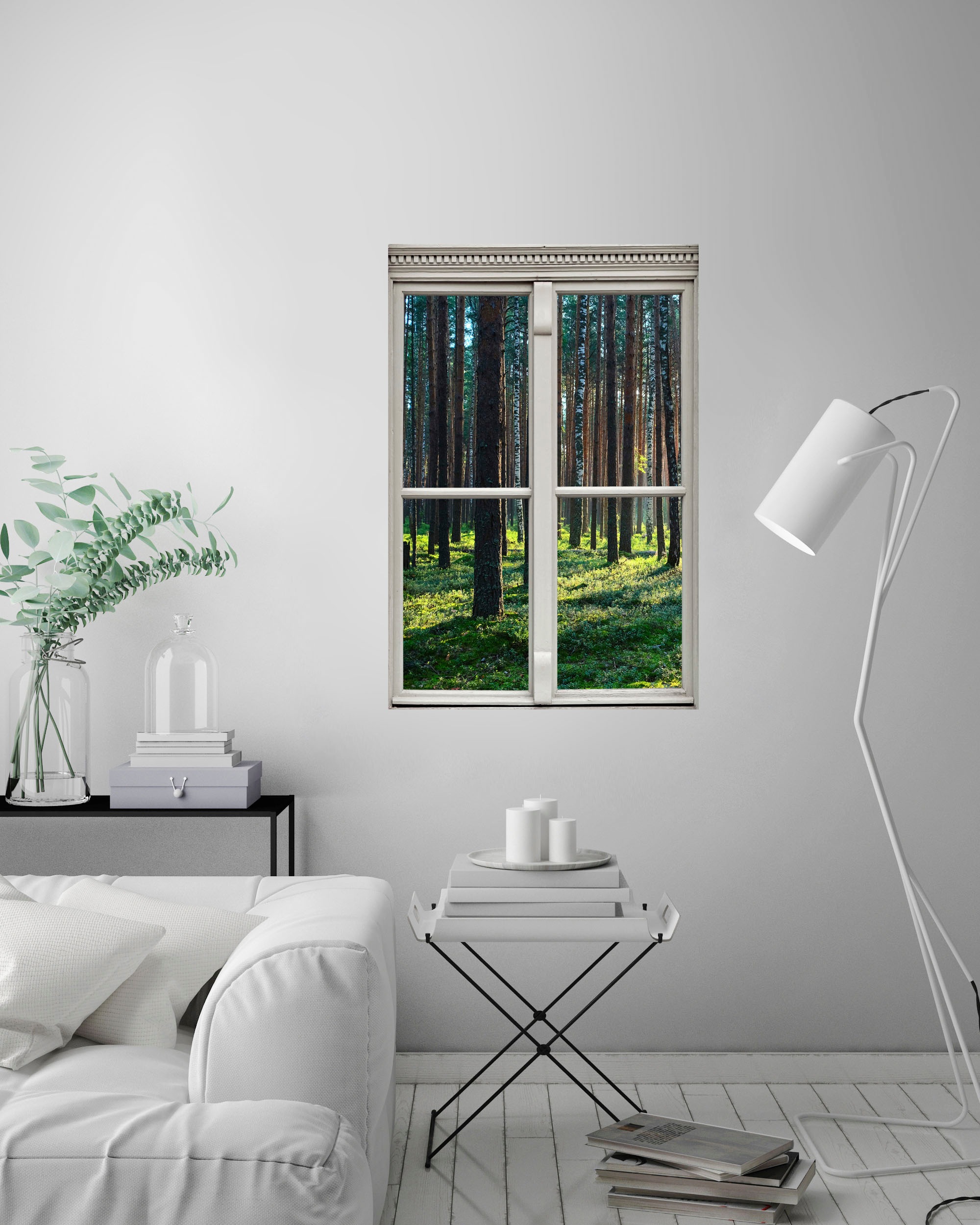 Thumbnail - queence Wandsticker "Wald" Wandsticker, Wandbild, selbstklebend, 3D, Fenster