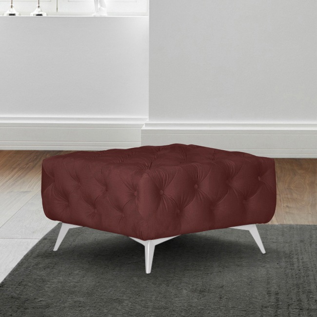 Leonique Polsterhocker »Amaury«, Chesterfield-Optik, Breite 80cm, Fußfarbe wählbar