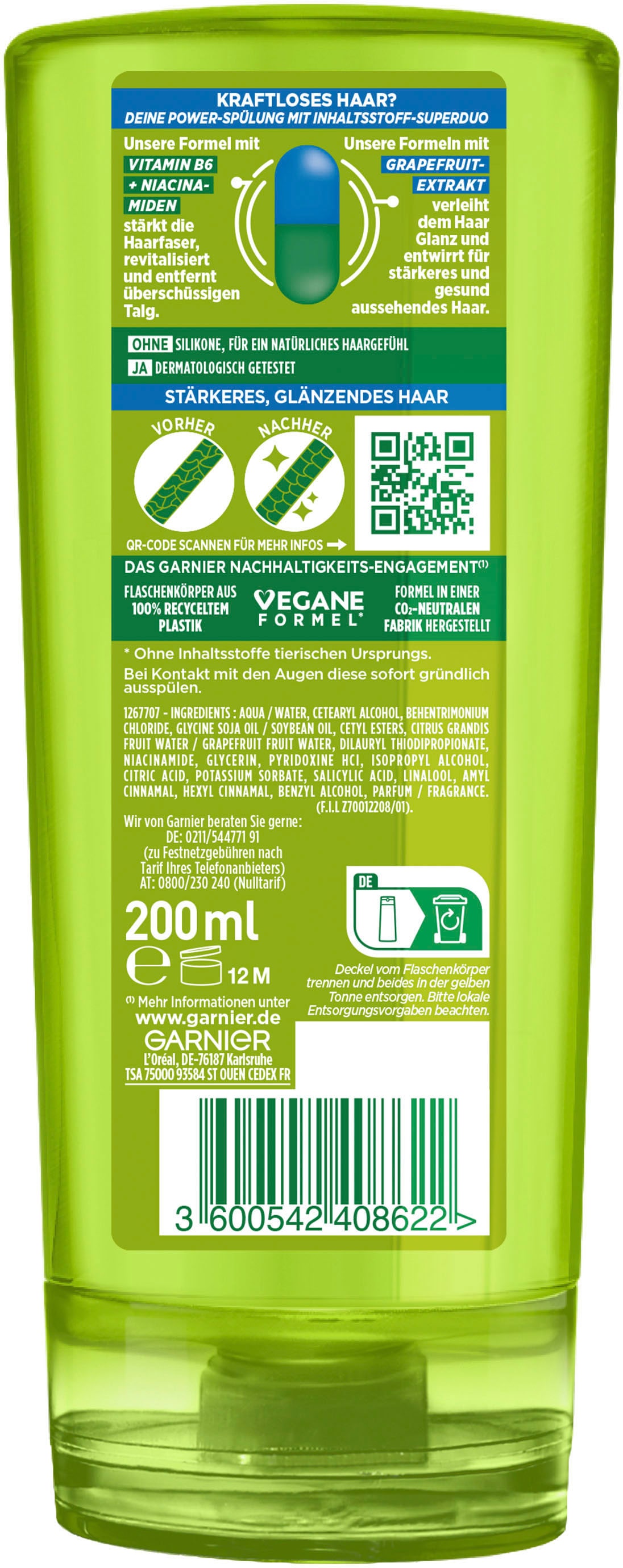 Kraft GARNIER Fructis | Haarspülung »Garnier & Spülung« Glanz BAUR