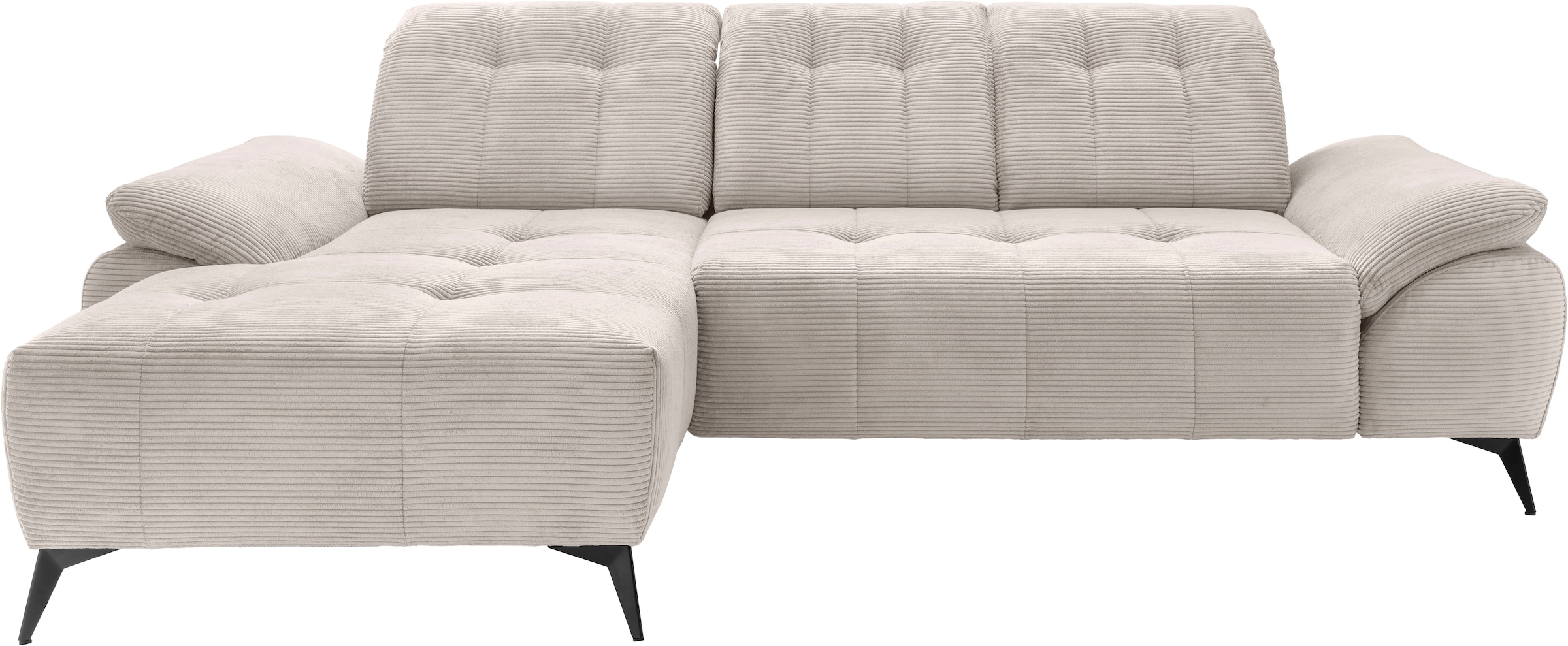 Home affaire Ecksofa »Lazio modern und bequem, schmale Armlehnen, tolle Detailverarbeitung« zwei verschiedene Fußfarben wählbar