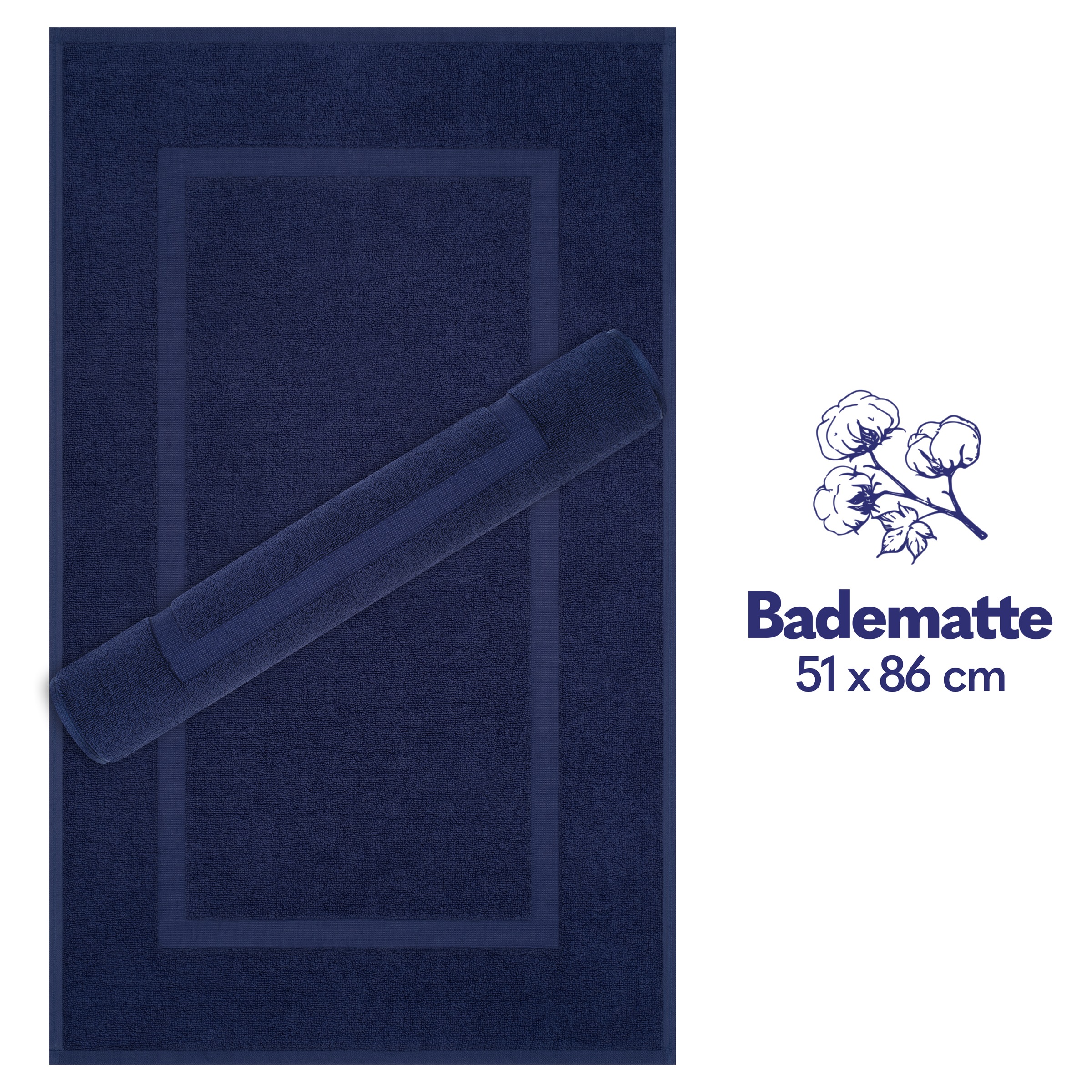 HAMMETEX Badematte »Hotelmatte, Duschvorleger«, rutschhemmend beschichtet, beidseitig nutzbar, 2-teiliges Set, einfarbig, 100% Baumwolle