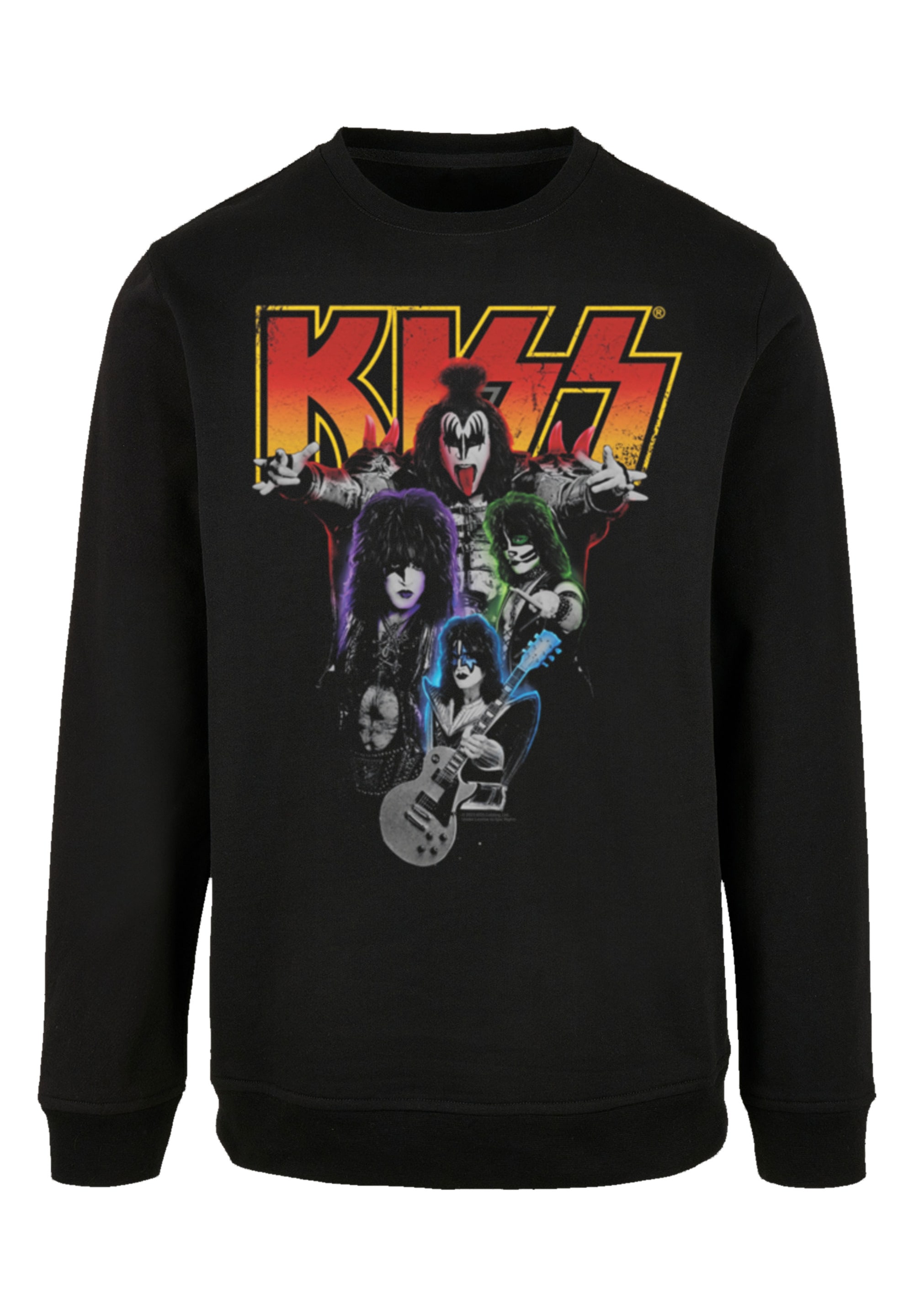 F4NT4STIC Sweatshirt »Kiss Rock Band Neon«, Premium Qualität, Musik, By Rock Off