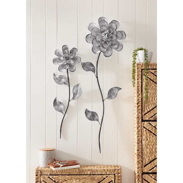 Home affaire Wanddekoobjekt »Blumen«, Wanddeko, aus Metall kaufen | BAUR
