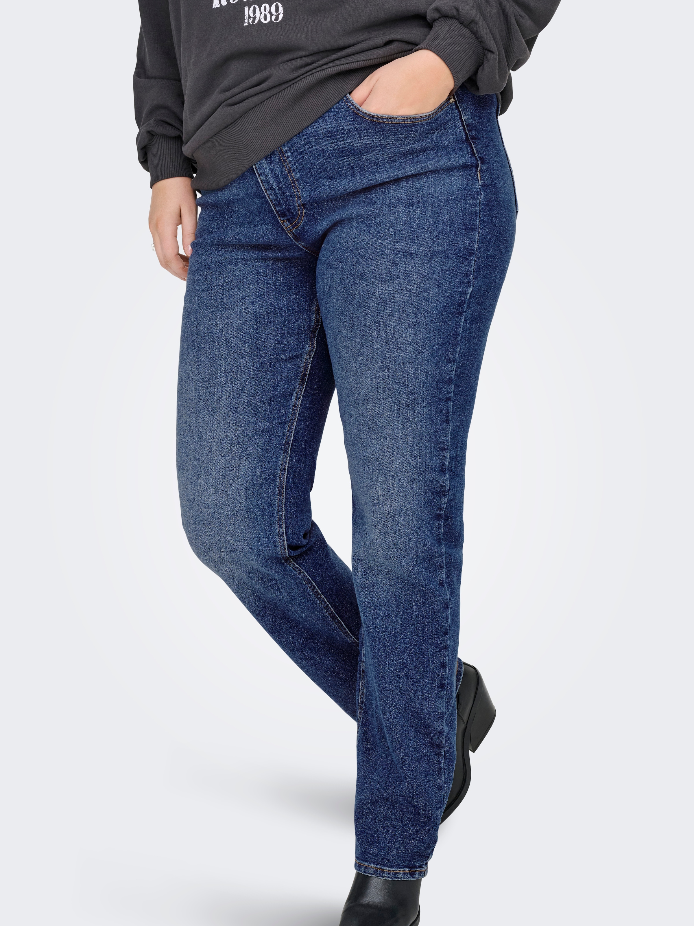 ONLY CARMAKOMA Straight-Jeans »CARCRUZ EX HW STRAIGHT DNM PIMBOX BF«