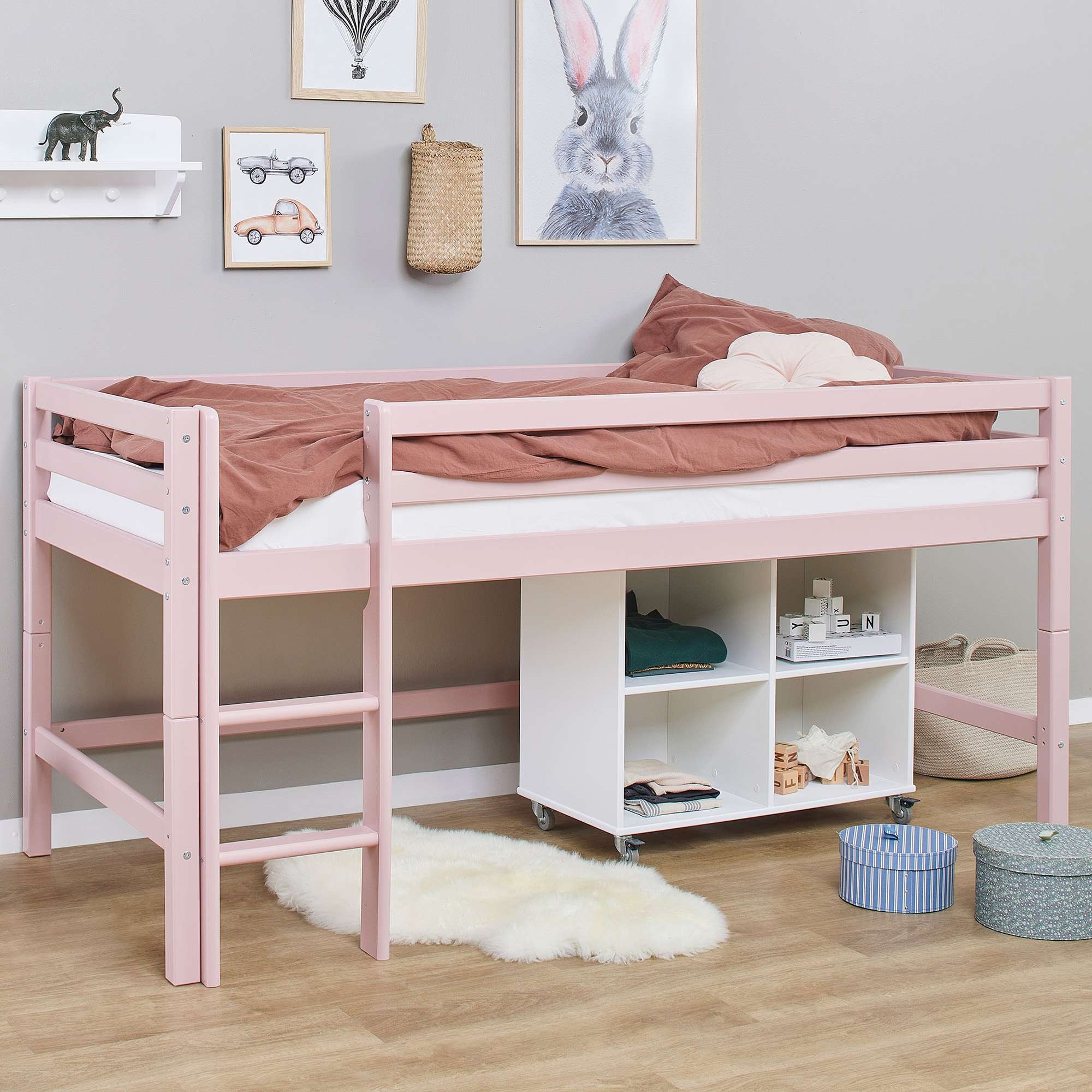 Hoppekids Hochbett »ECO Dream MY COLOR«, 90x200, umbaubar in Einzelbett